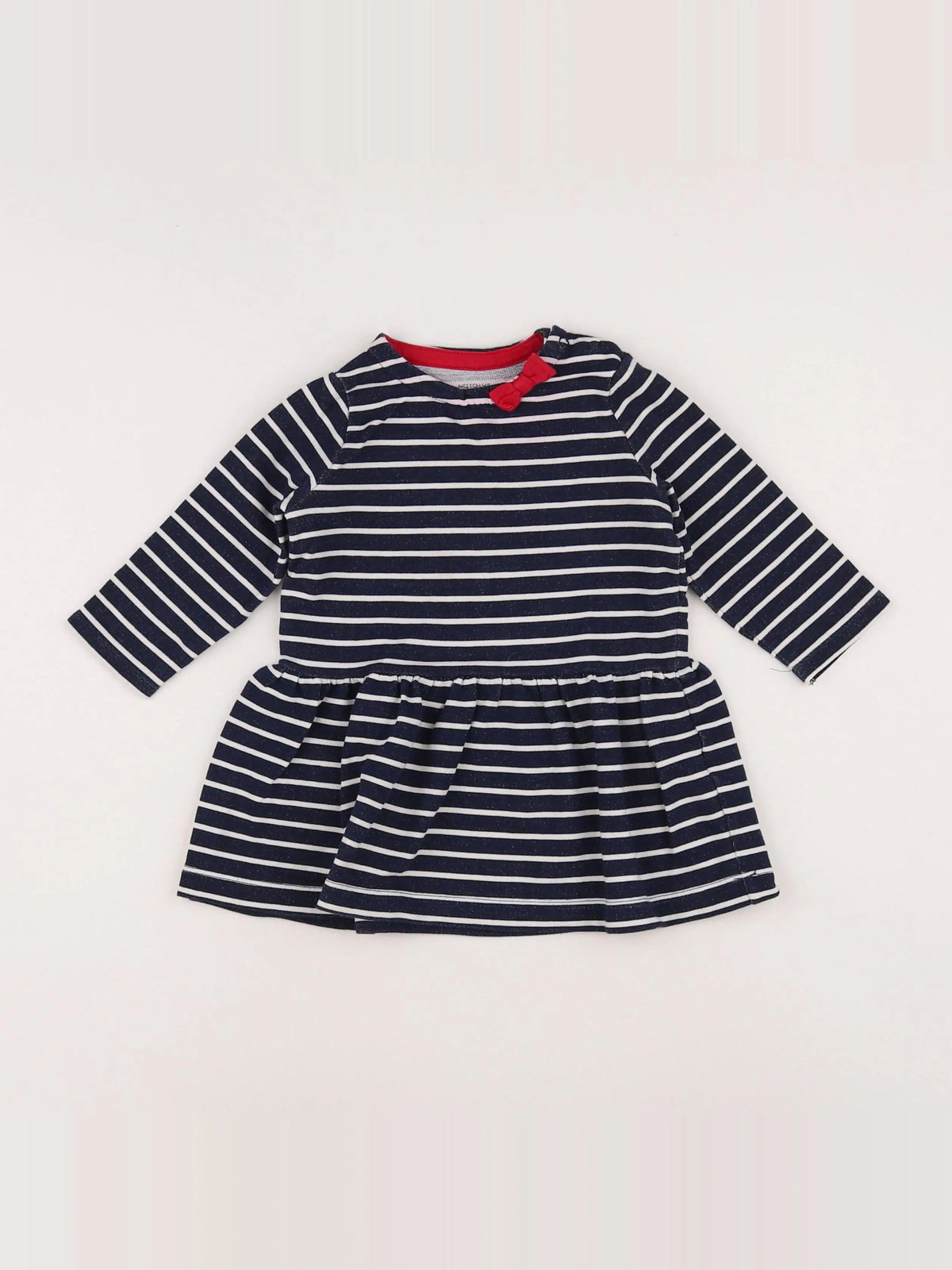 Natalys - robe blanc, bleu - 12 mois