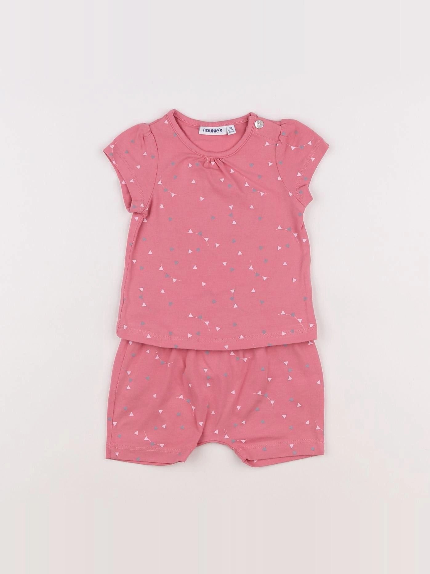 Noukie's - pyjama coton rose - 3 mois