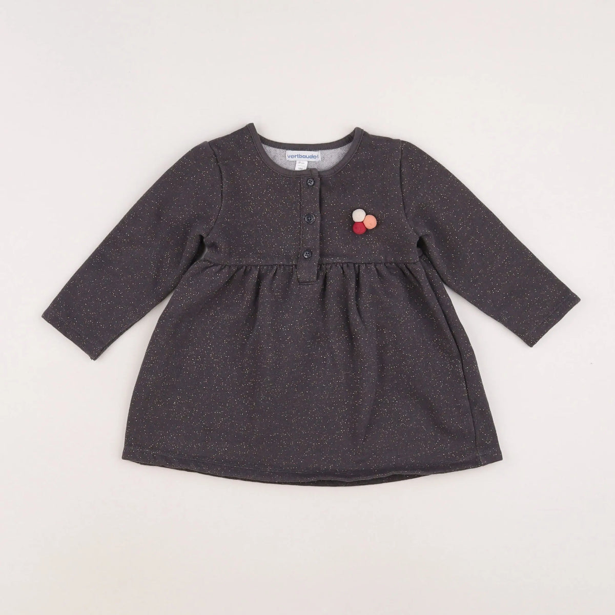Vertbaudet - robe gris, argent - 18 mois