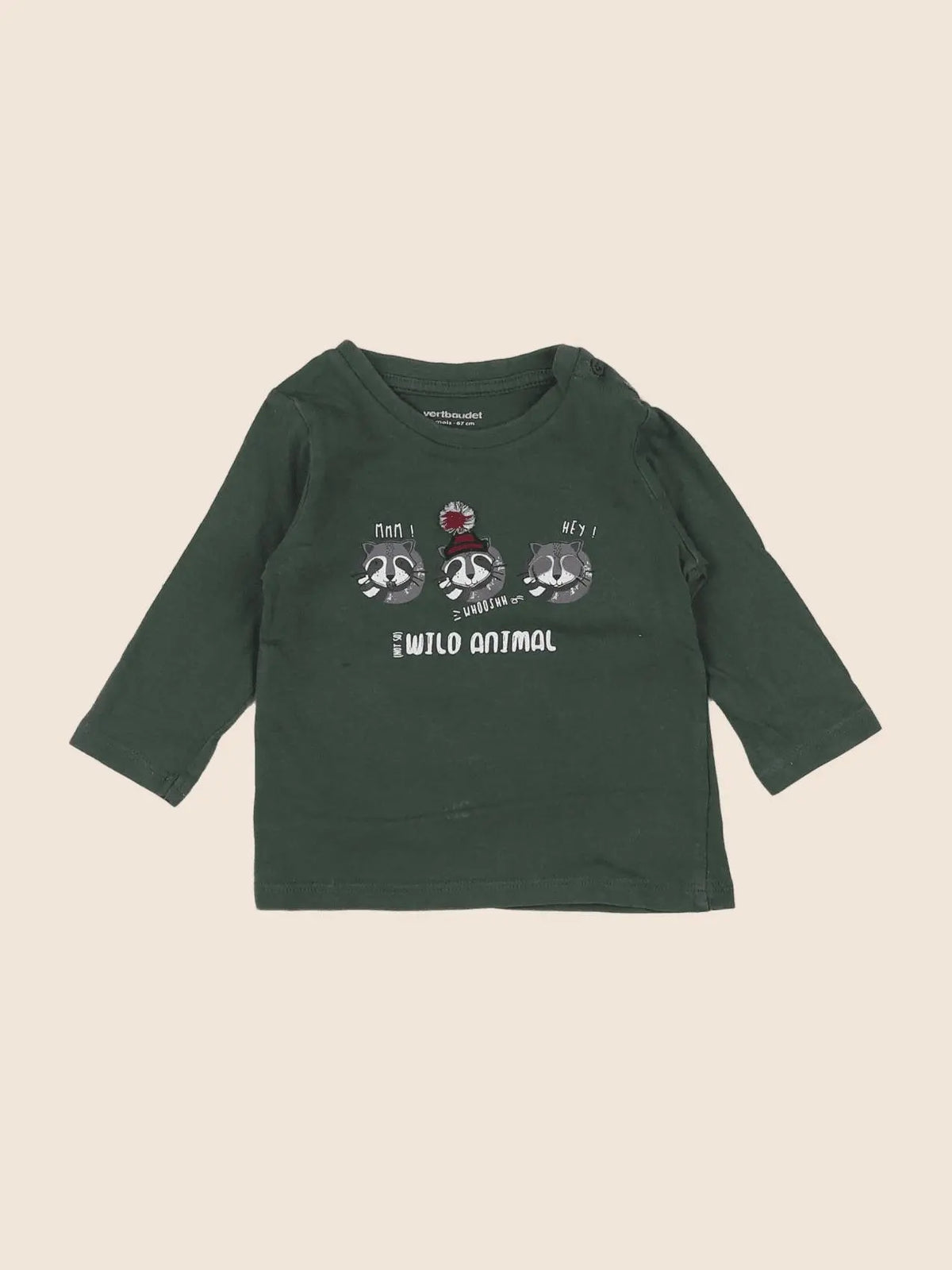 Vertbaudet - tee-shirt vert - 6 mois
