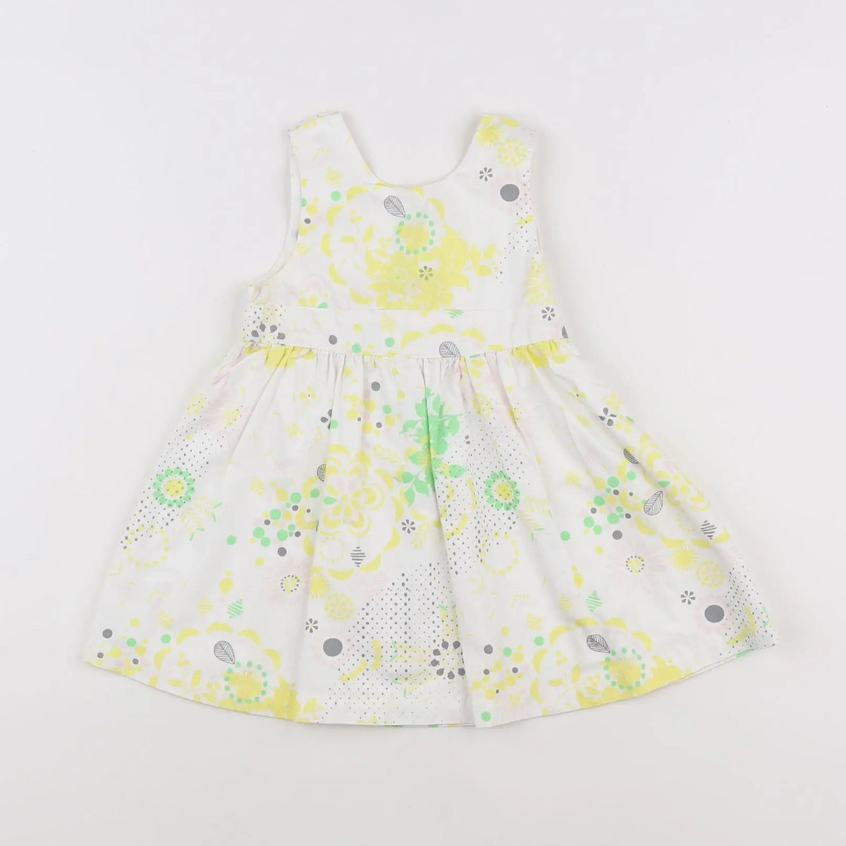 Vertbaudet - robe blanc, jaune - 12 mois