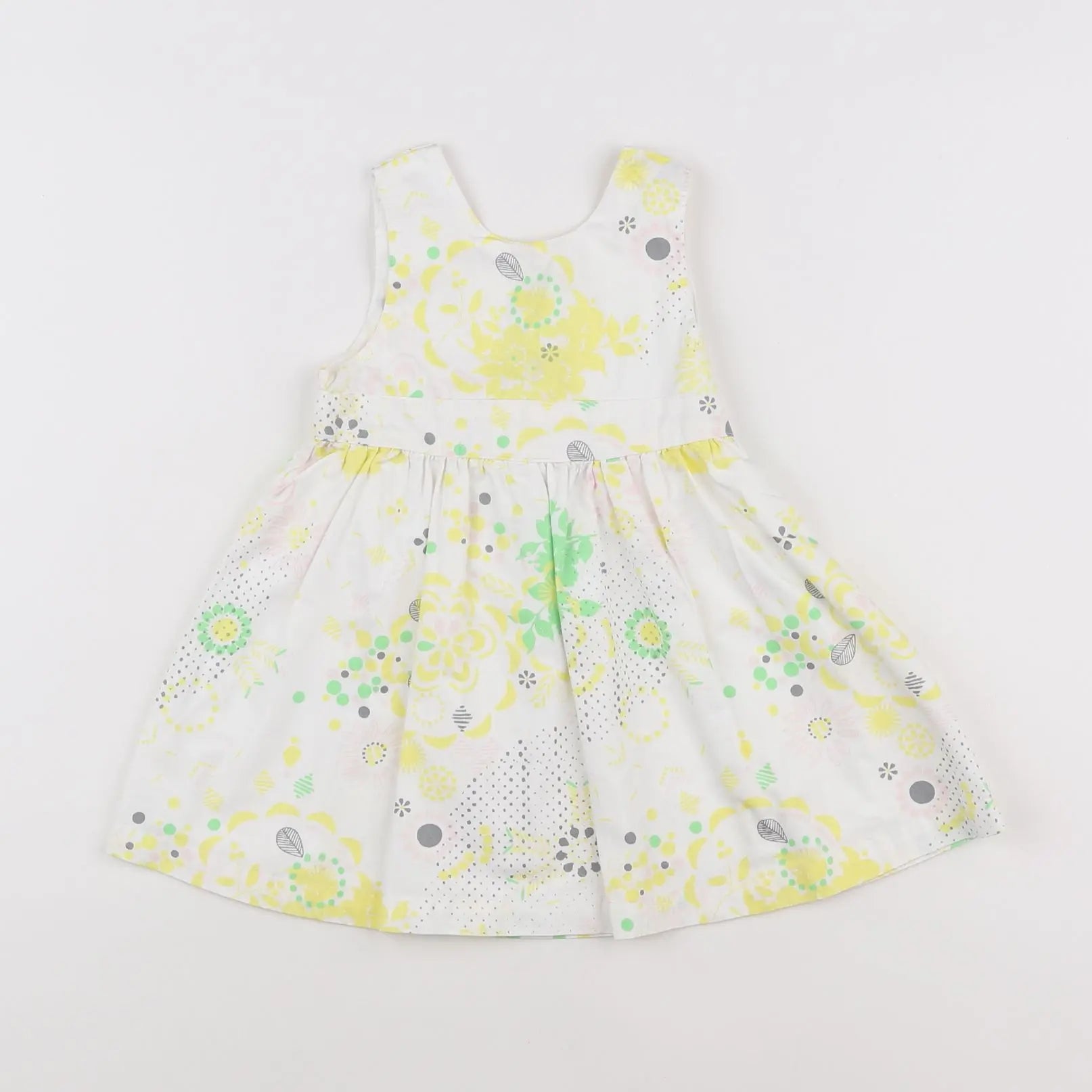 Vertbaudet - robe blanc, jaune - 12 mois