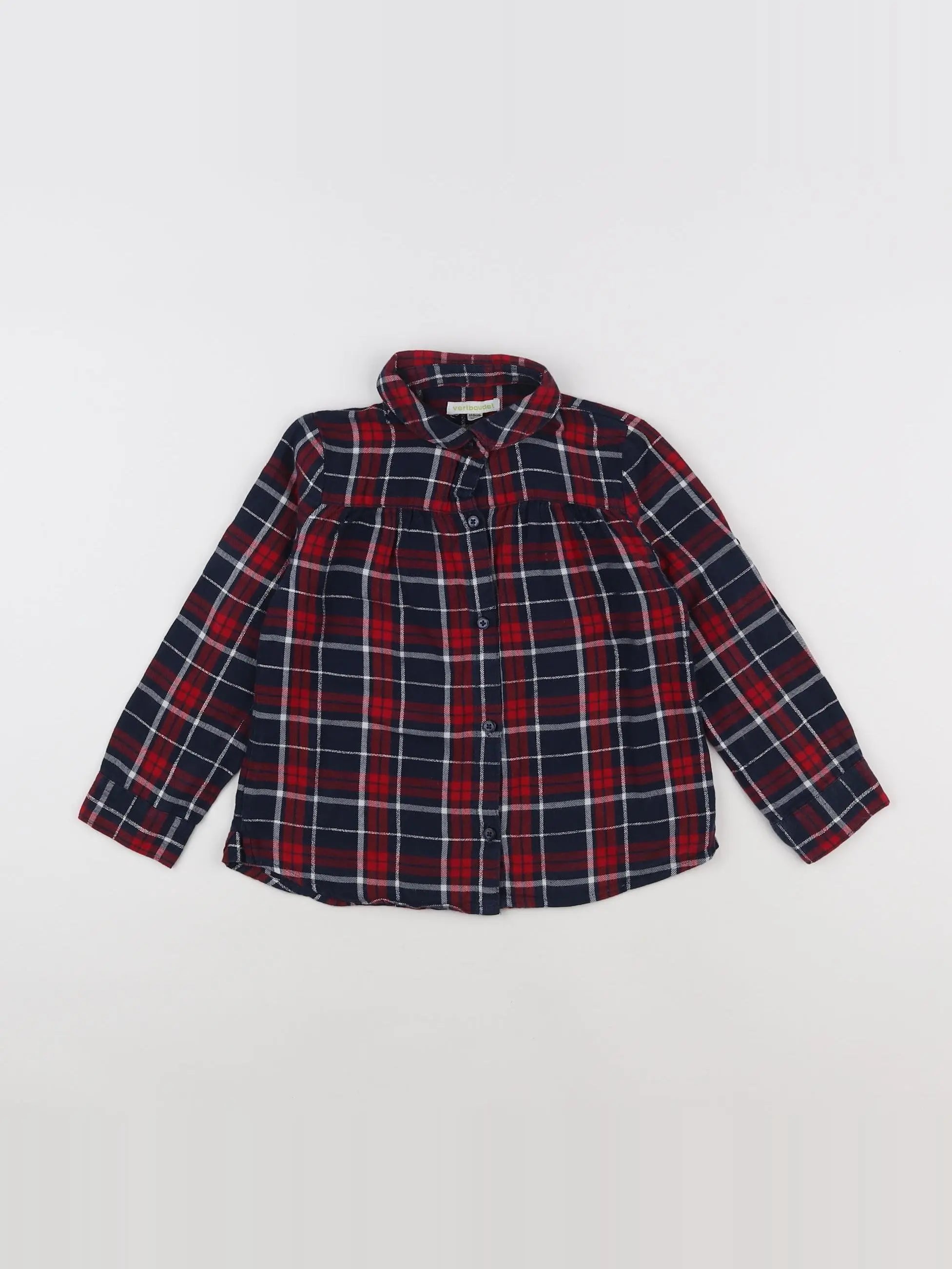 Vertbaudet - chemise rouge, bleu - 5 ans