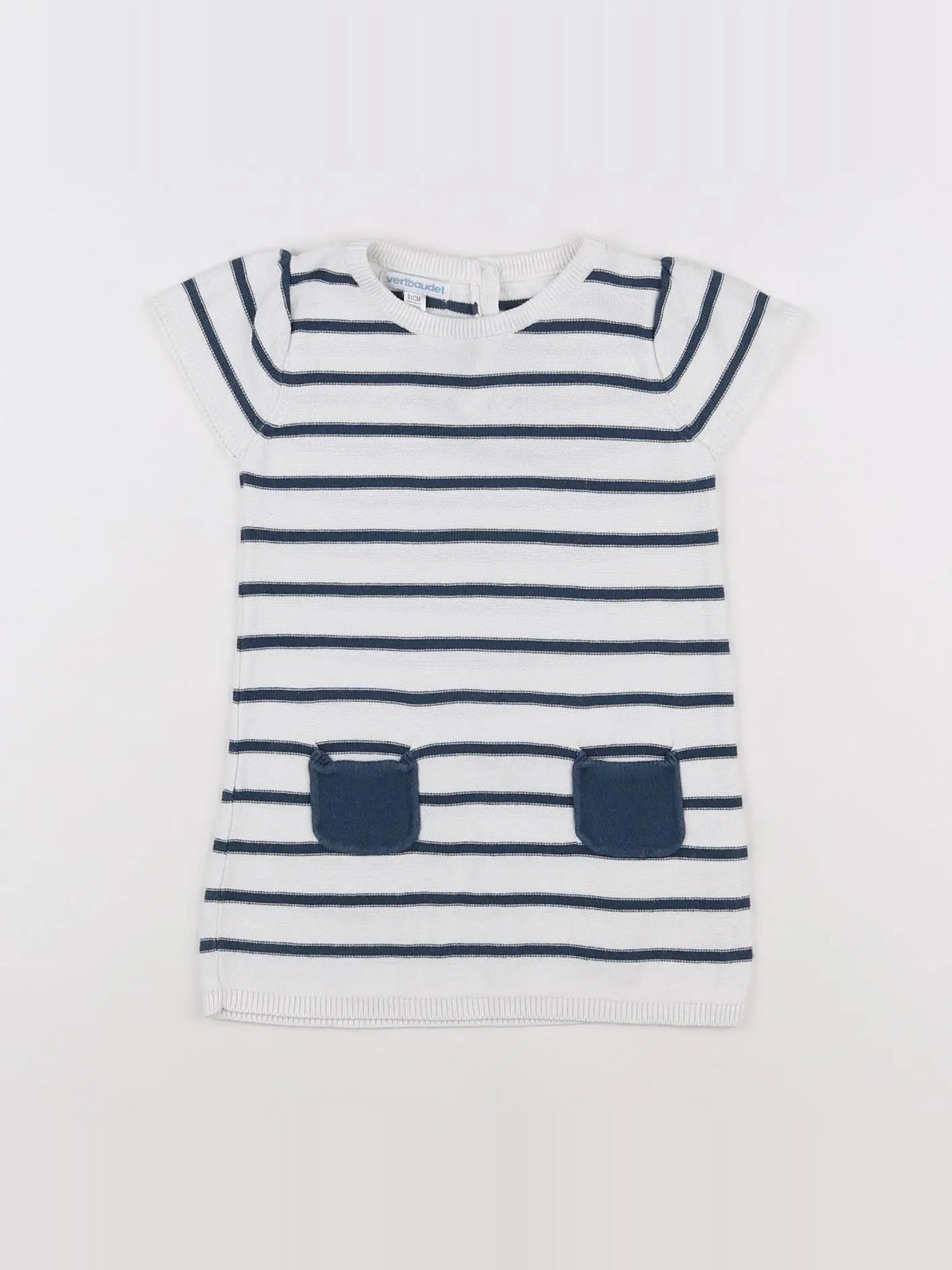 Vertbaudet - robe blanc, bleu - 18 mois