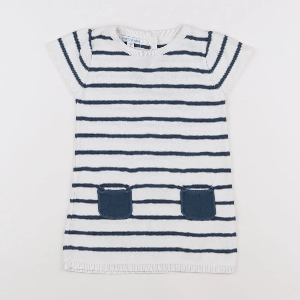 Vertbaudet - robe blanc, bleu - 18 mois