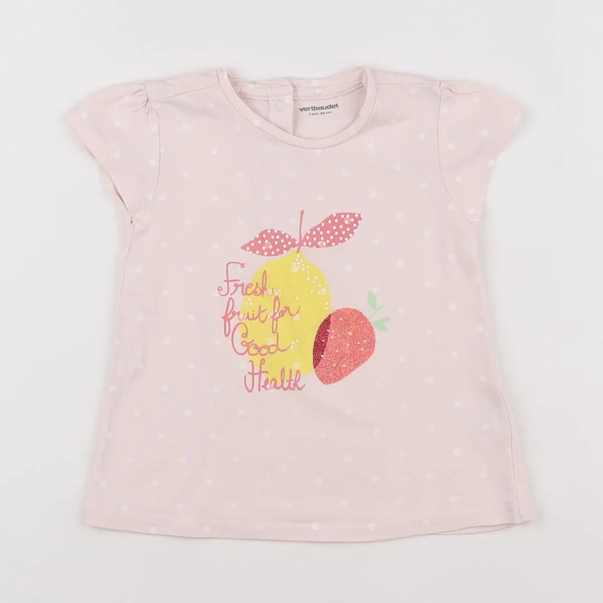 Vertbaudet - tee-shirt rose - 2 ans