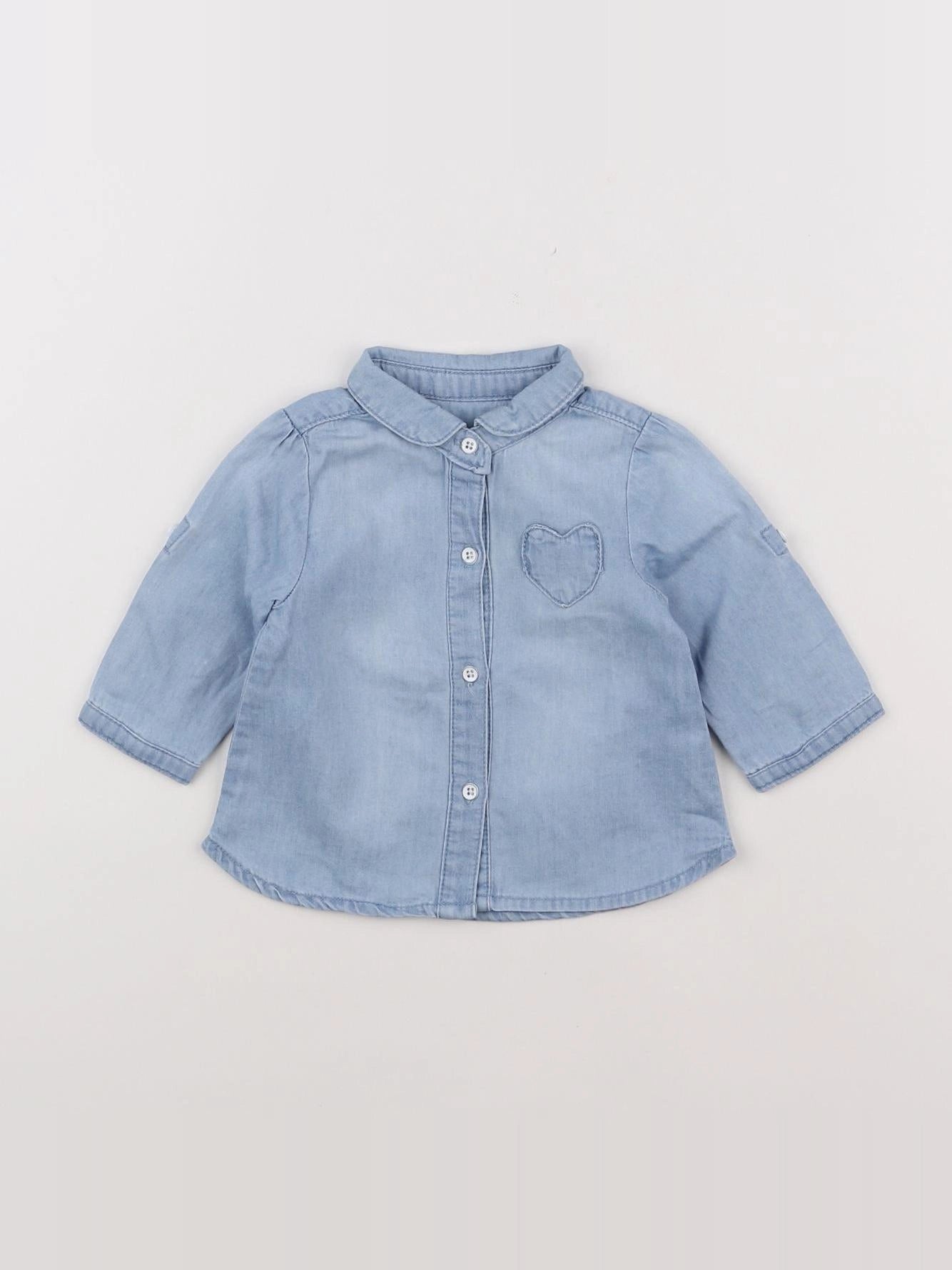 Vertbaudet - chemise bleu - 3 mois