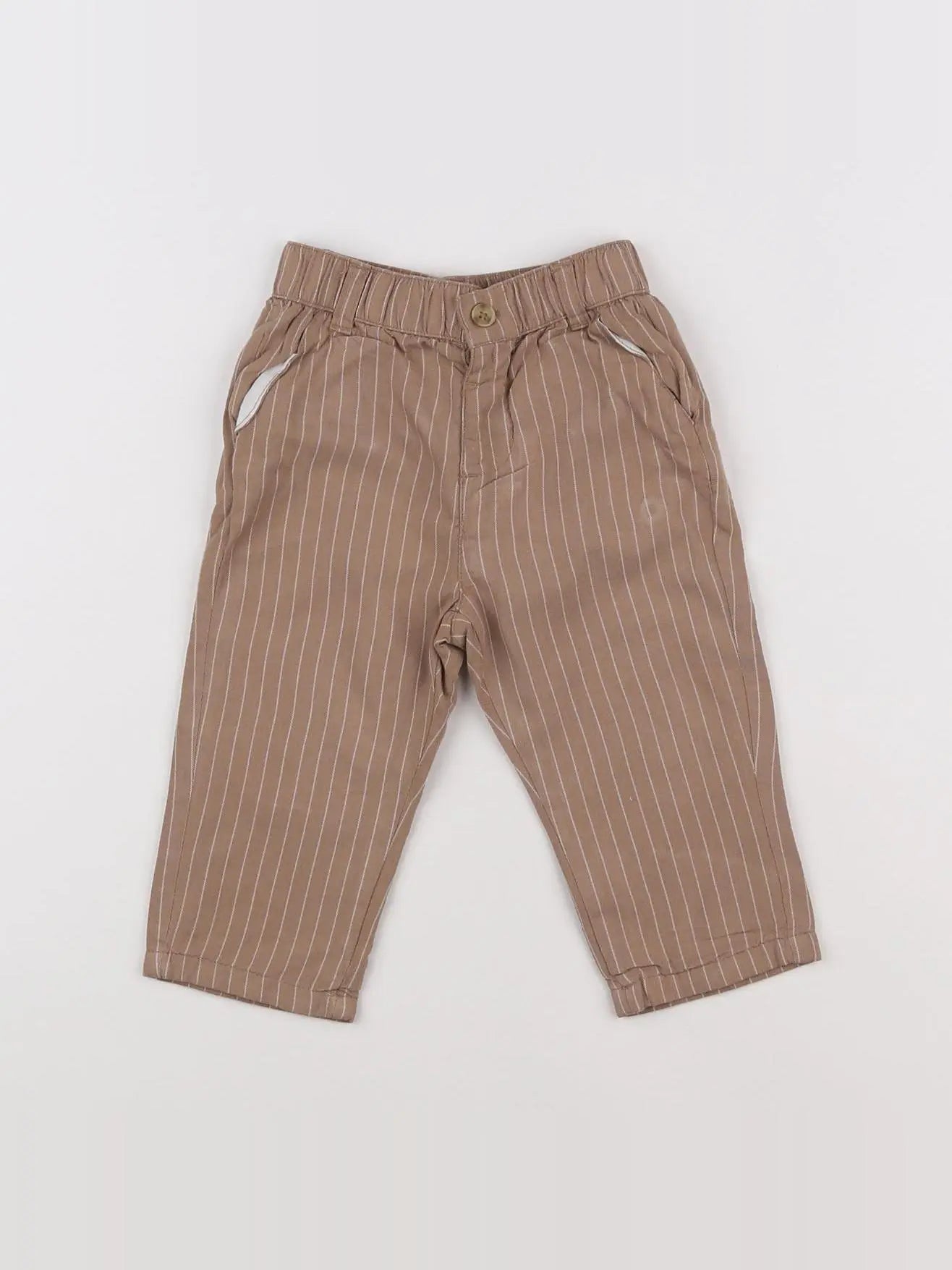 Vertbaudet - pantalon marron - 12 mois