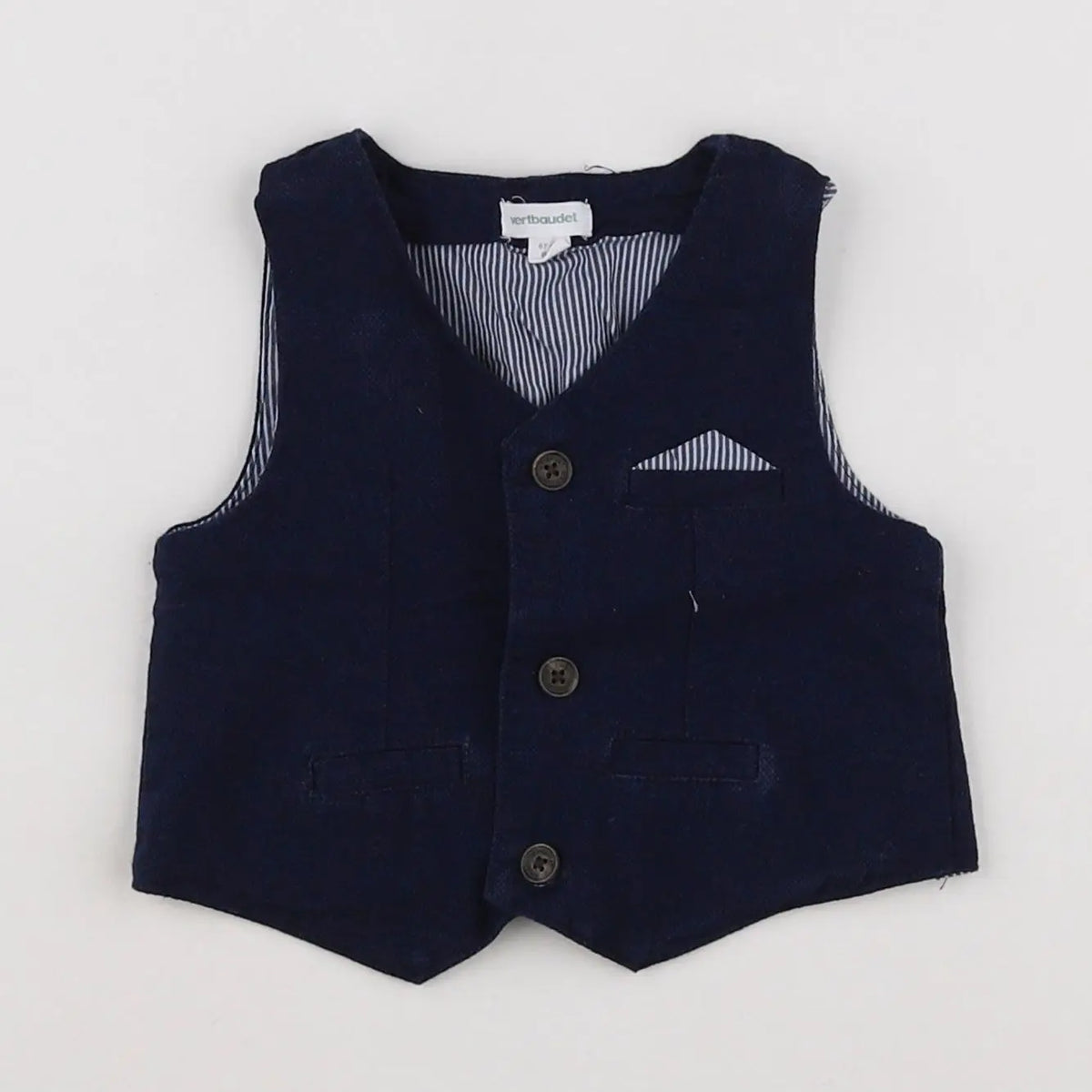 Vertbaudet - gilet bleu - 6 mois