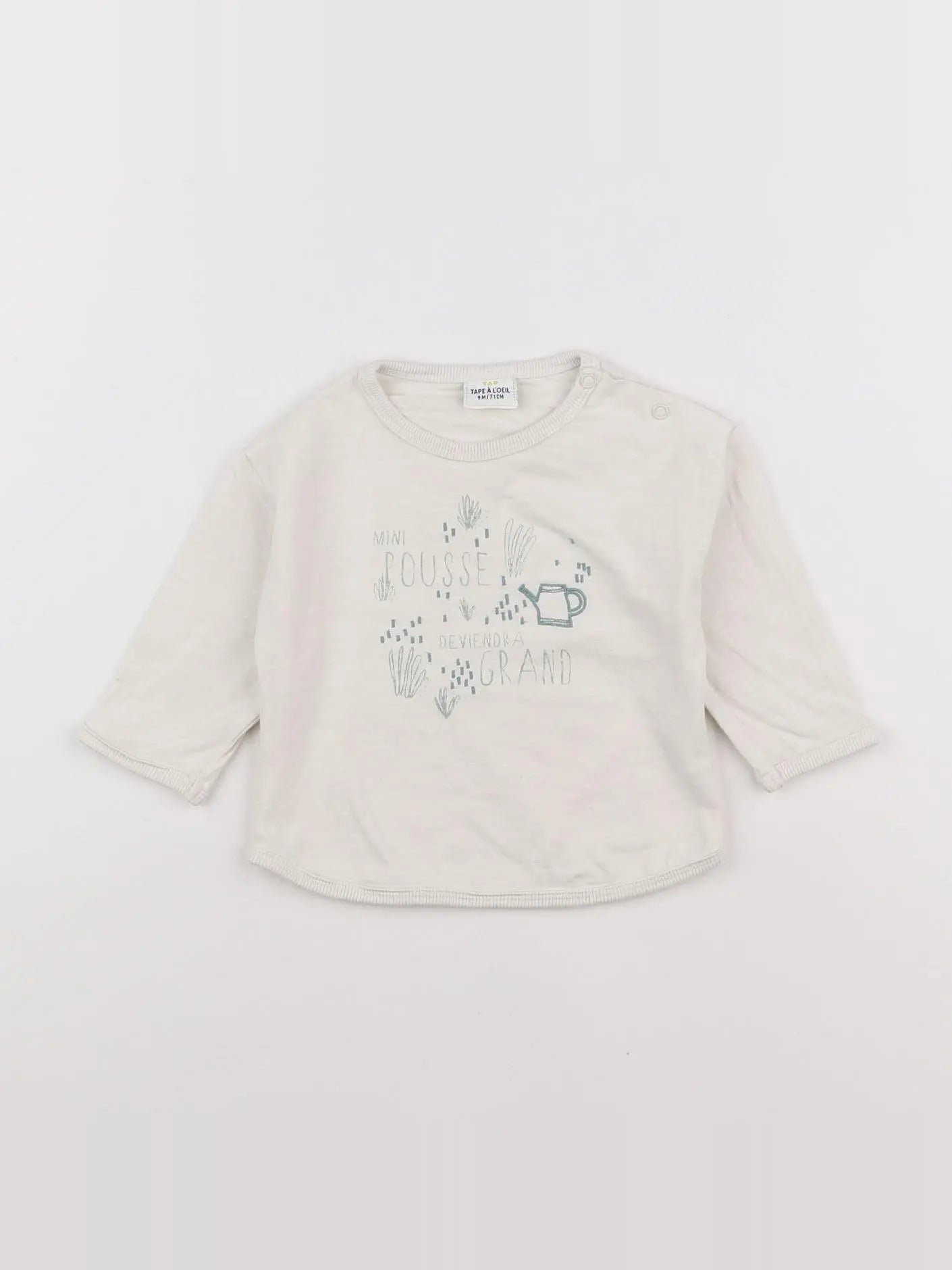 Tape à l'oeil - tee-shirt blanc, vert - 9 mois