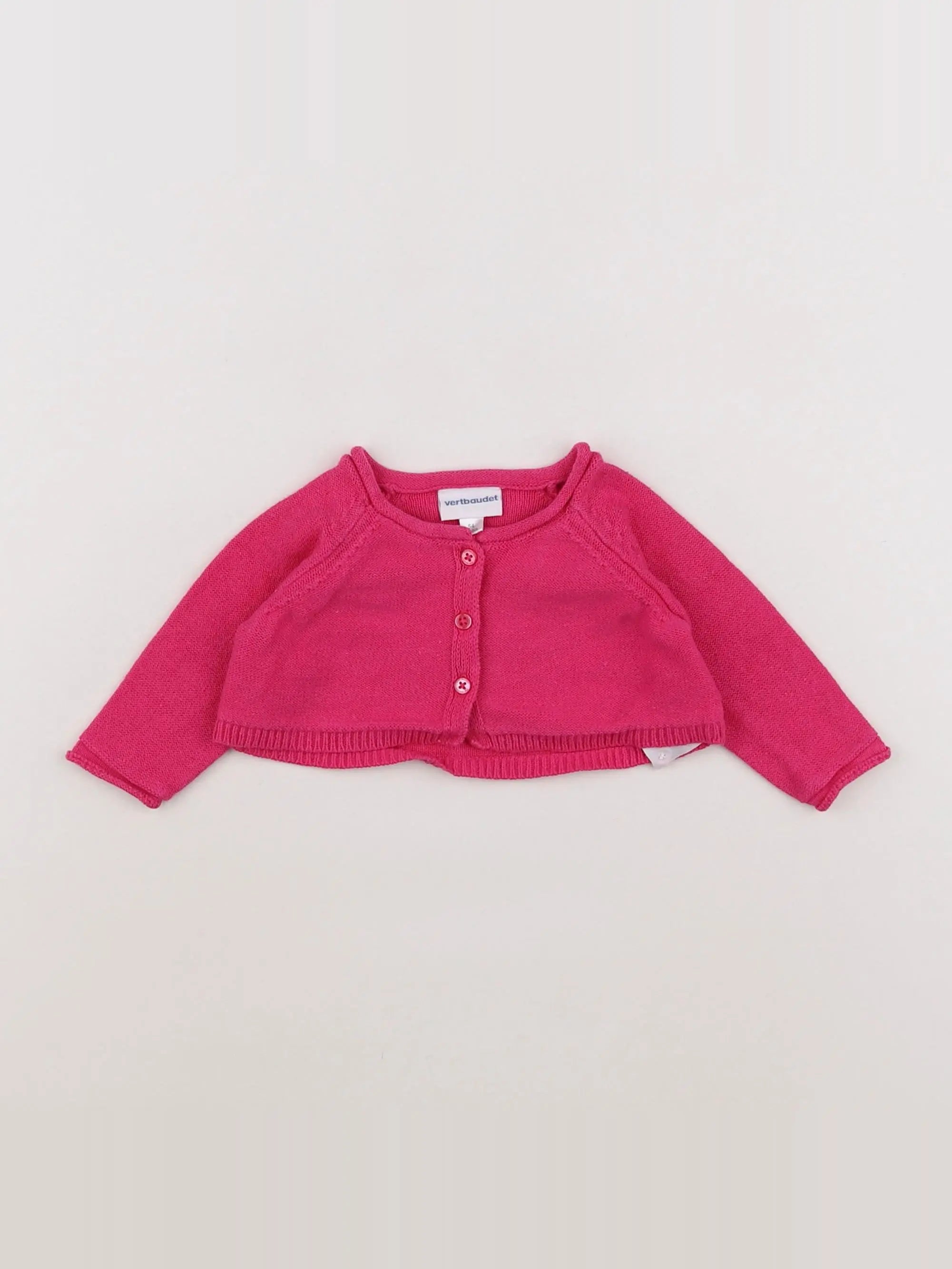 Vertbaudet - gilet rose - 1 mois