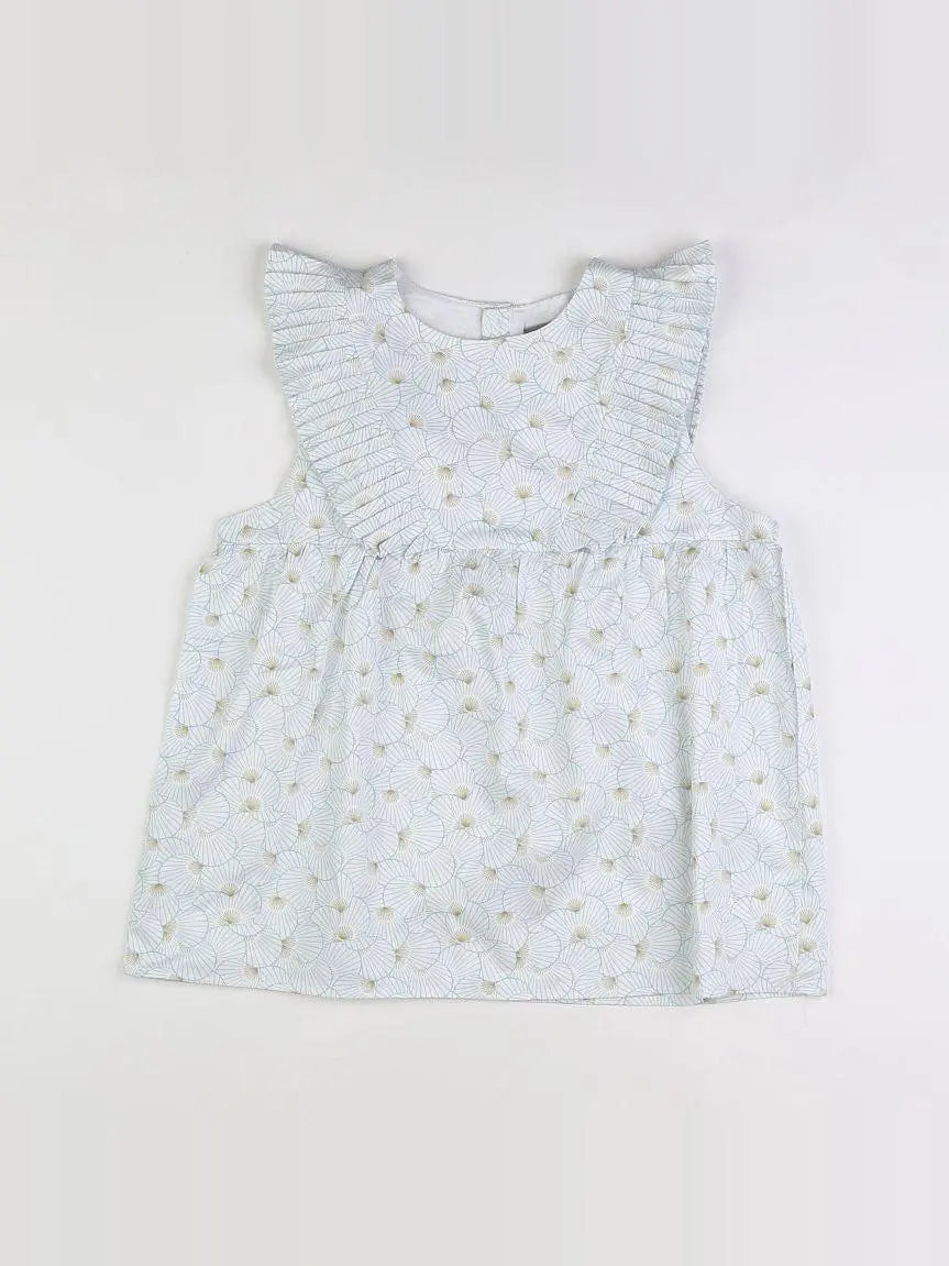 Vertbaudet - blouse blanc, bleu - 12 ans