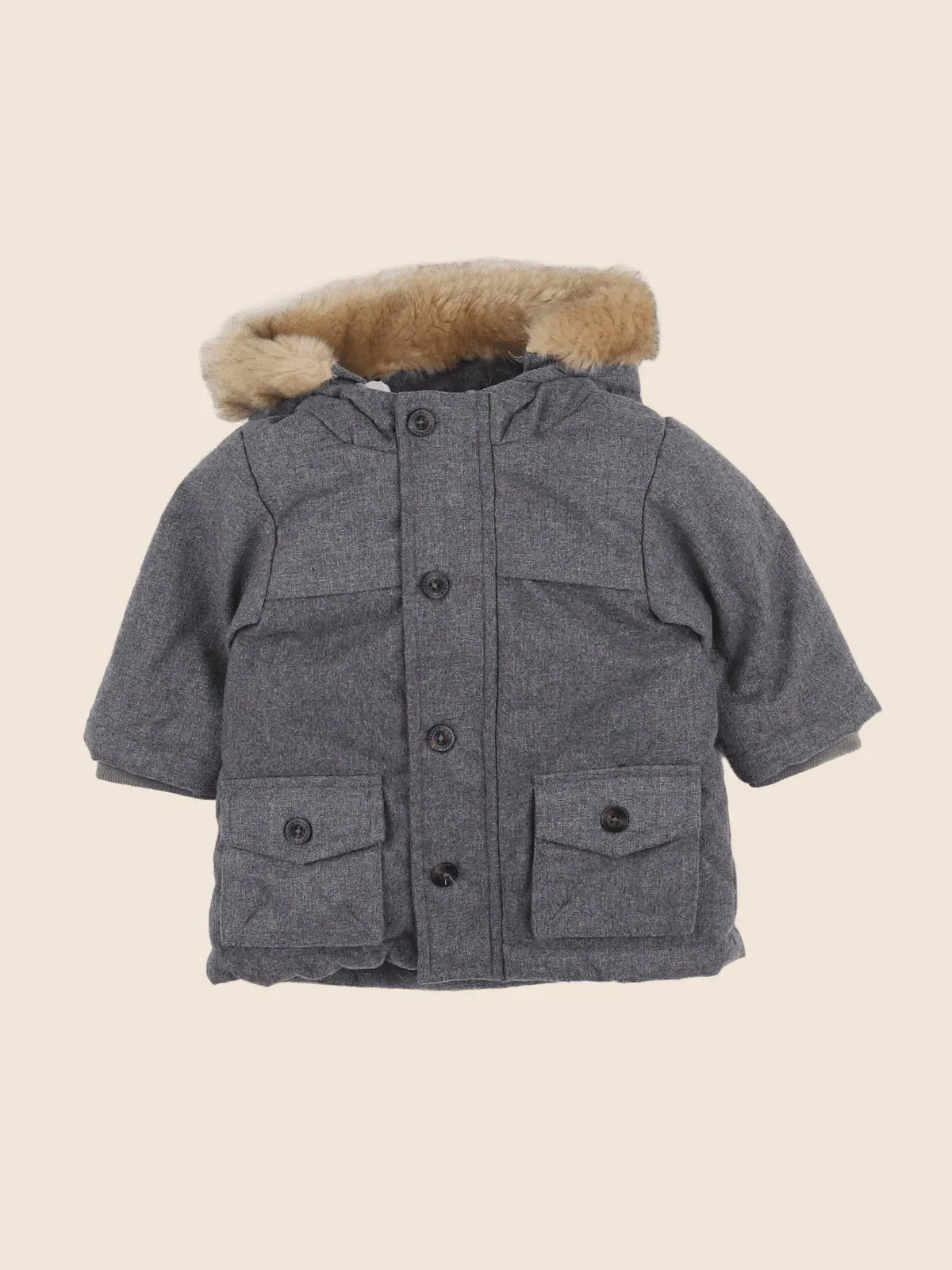 Vertbaudet - parka gris - 3 mois