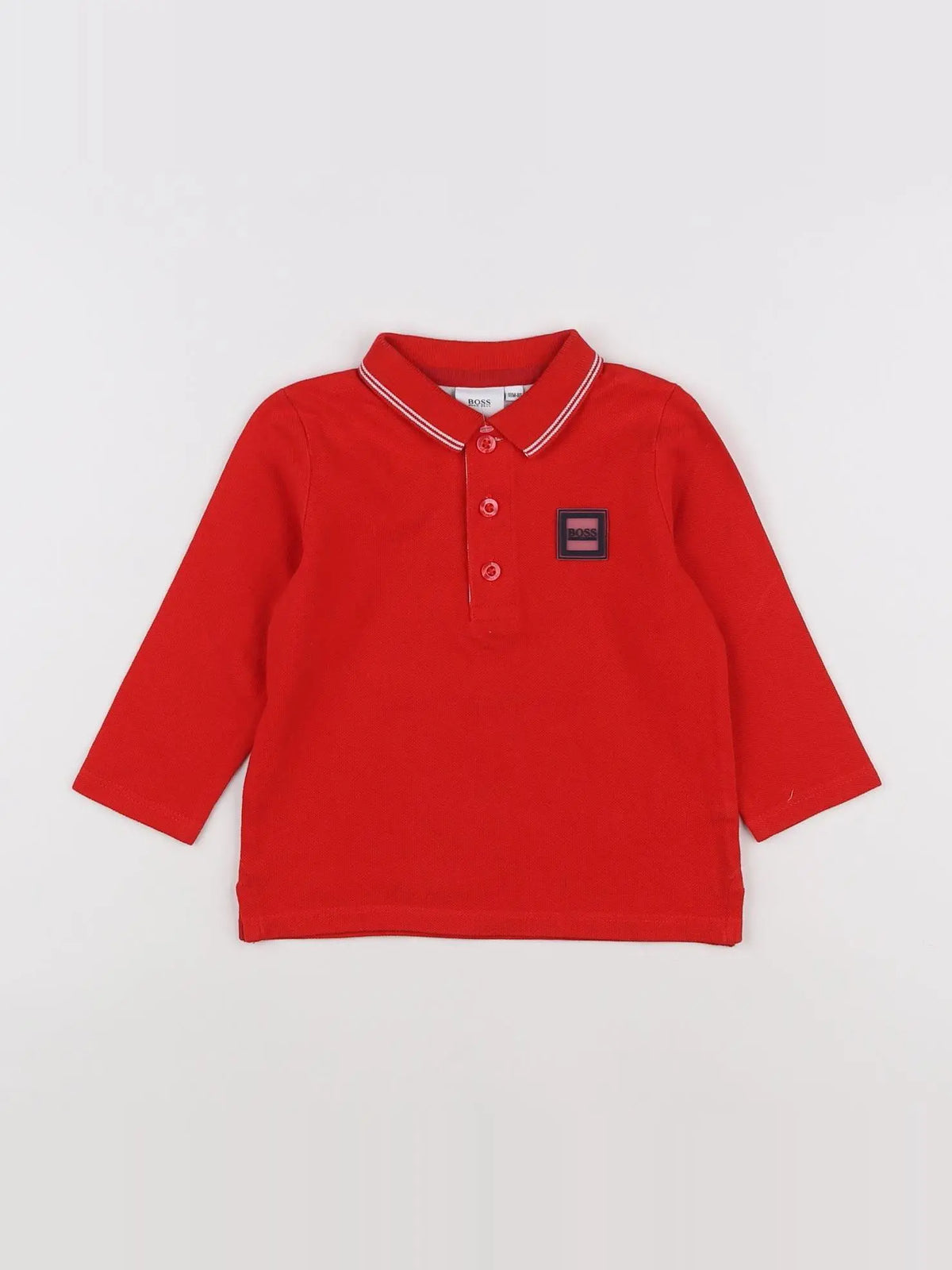 Hugo Boss - polo blanc, rouge - 18 mois