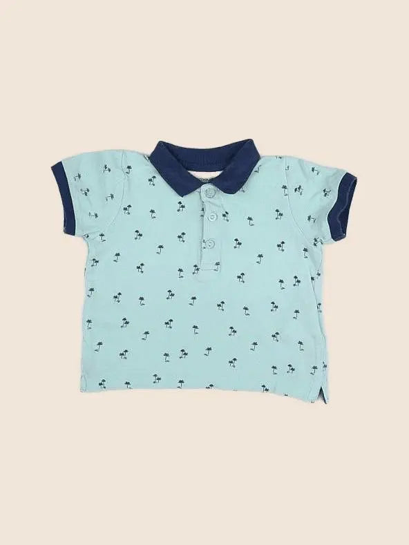 Vertbaudet - polo bleu - 12 mois
