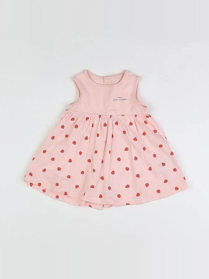 Vertbaudet - robe rose, rouge - 3 mois