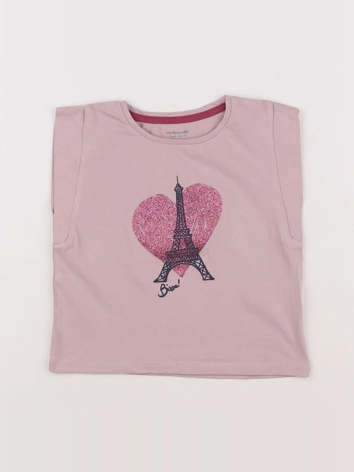 Vertbaudet - tee-shirt rose - 2 ans