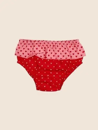 Vertbaudet - bloomer rouge, rose - 12 mois