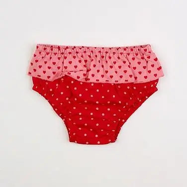 Vertbaudet - bloomer rouge, rose - 12 mois