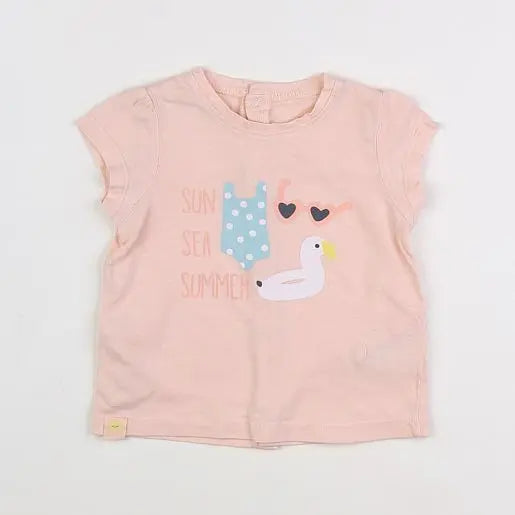 Vertbaudet - tee-shirt rose - 12 mois