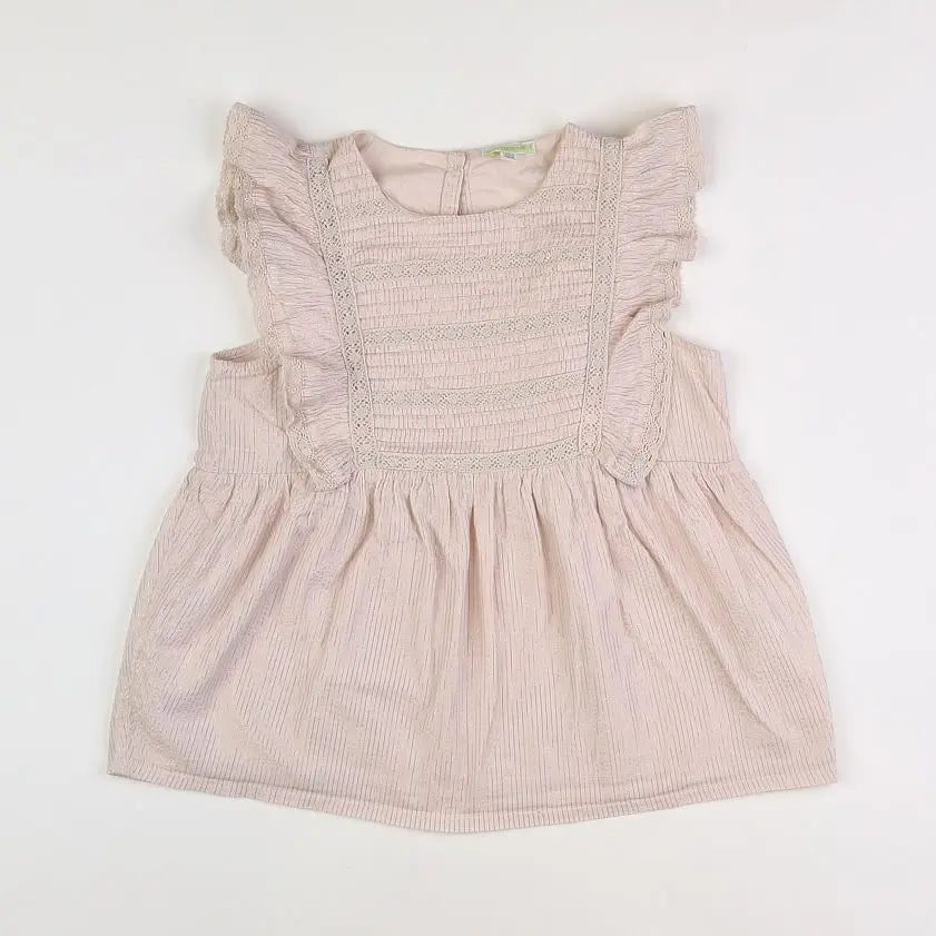 Vertbaudet - blouse rose, or - 10 ans