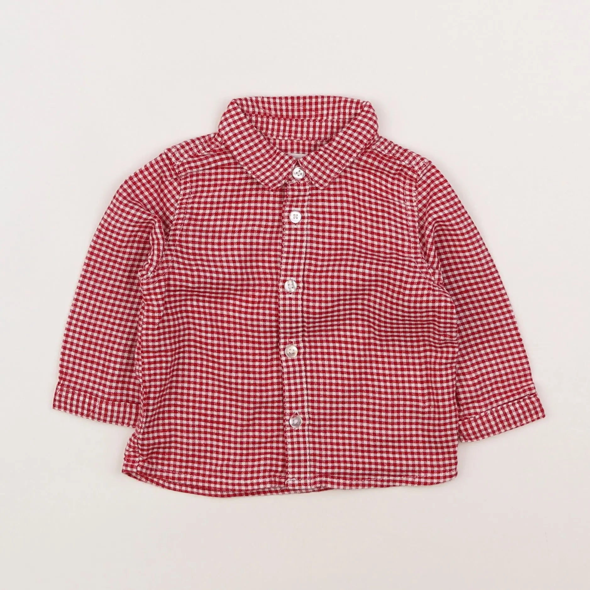 Vertbaudet - chemise rouge - 6 mois