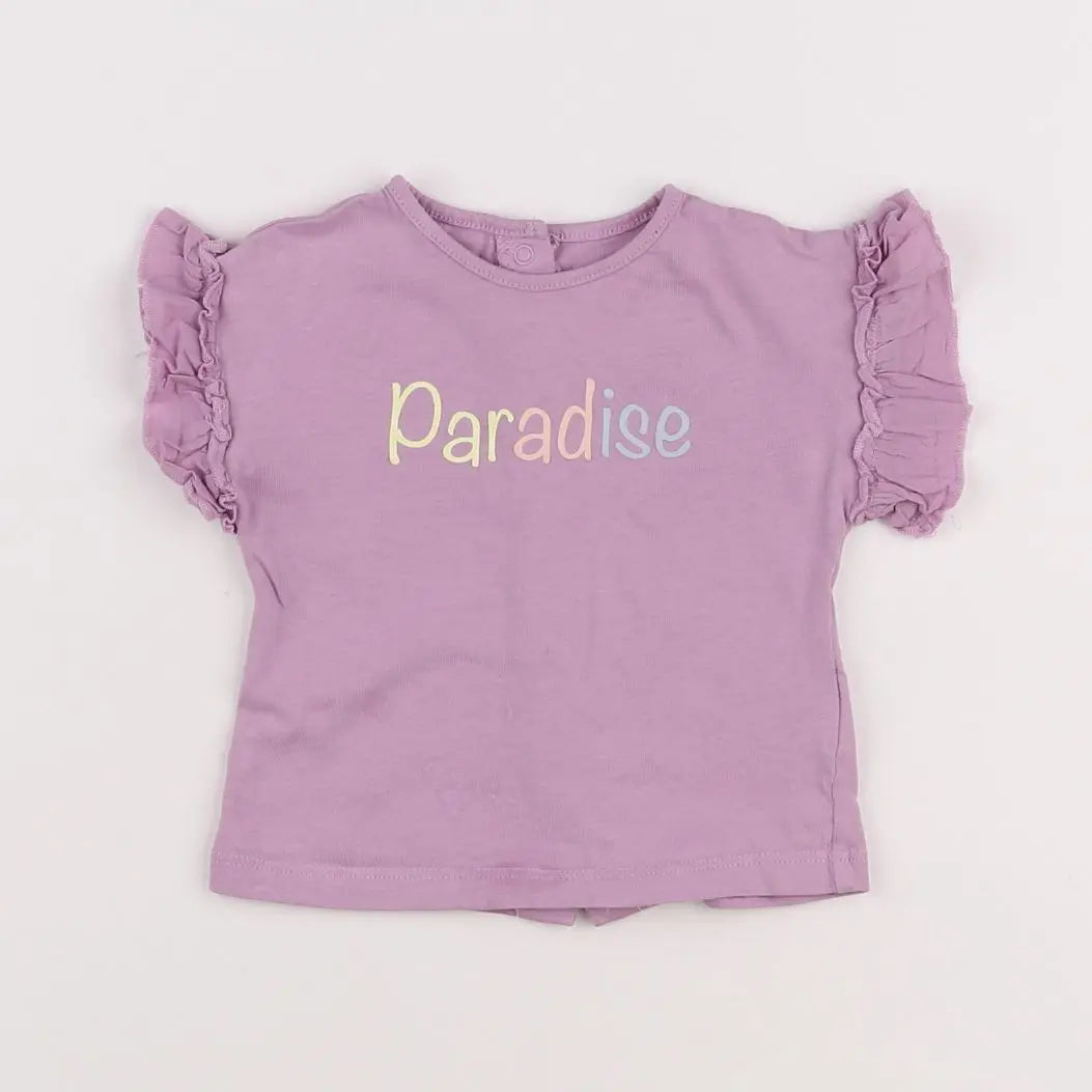 Vertbaudet - tee-shirt violet - 3 mois