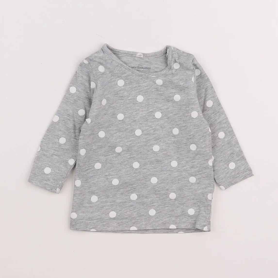Vertbaudet - tee-shirt gris, blanc - 3 mois