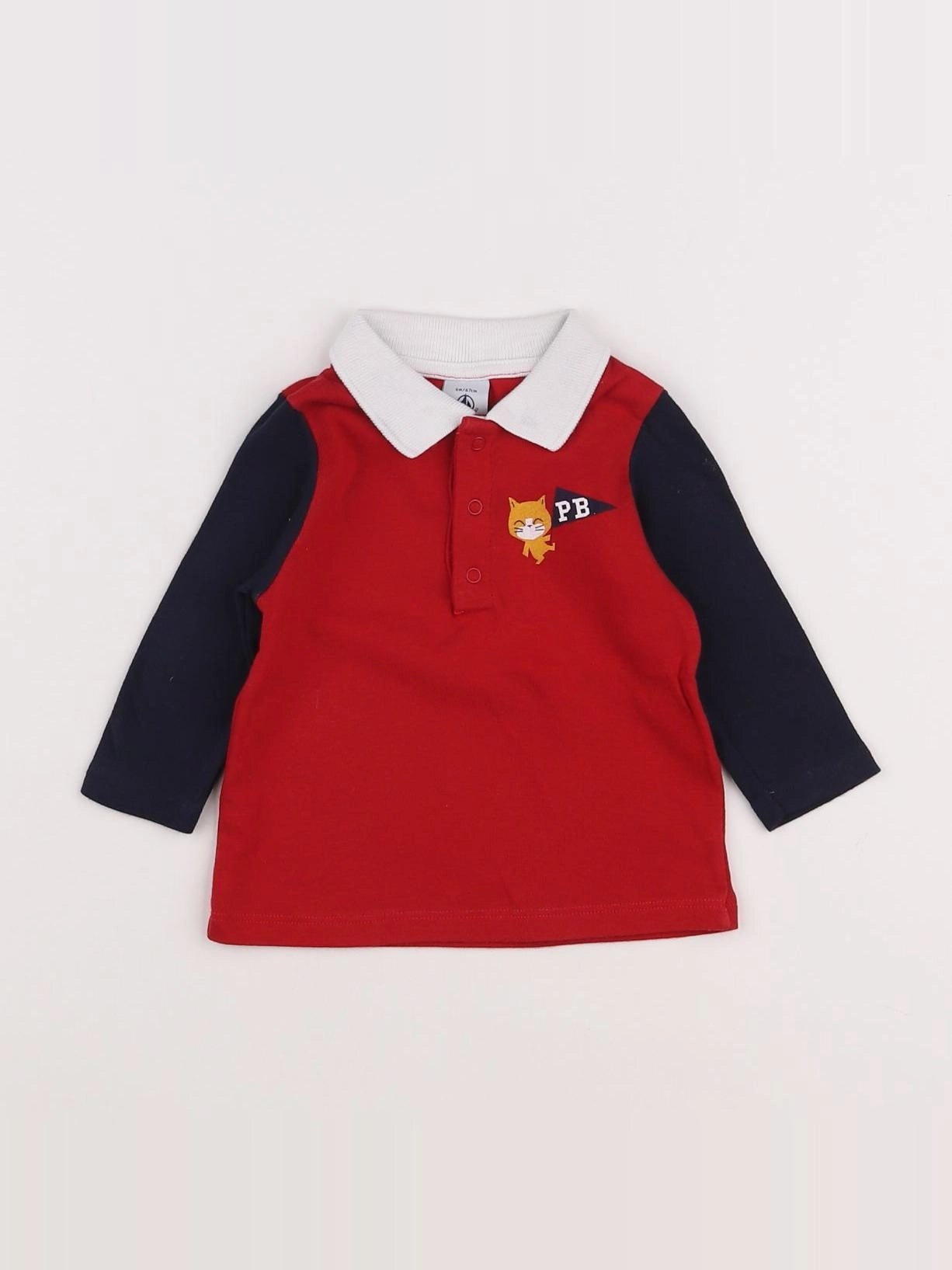 Petit Bateau - polo rouge - 6 mois