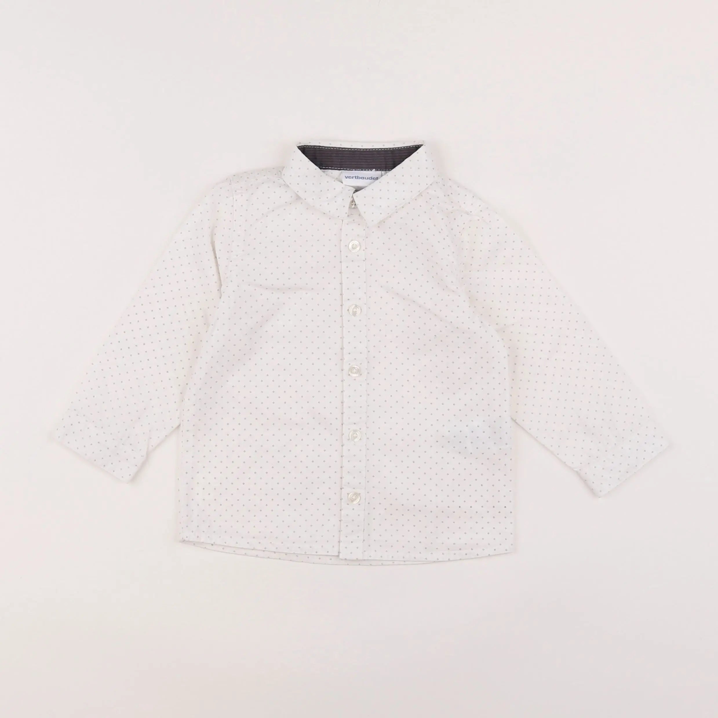 Vertbaudet - chemise blanc, bleu - 18 mois