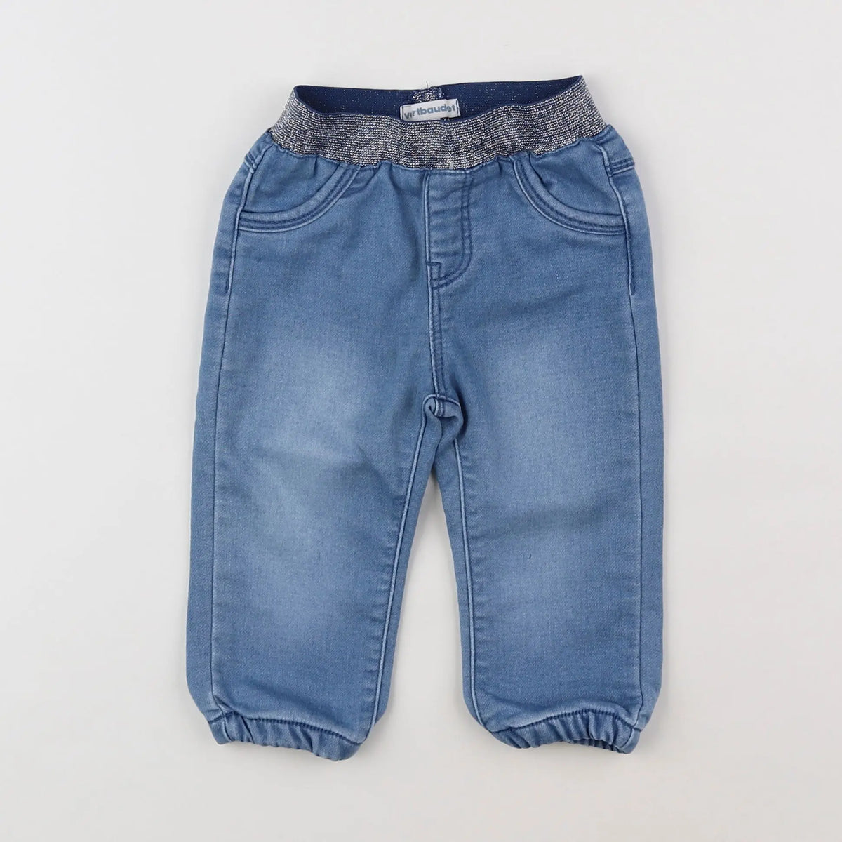 Vertbaudet - jegging bleu - 12 mois