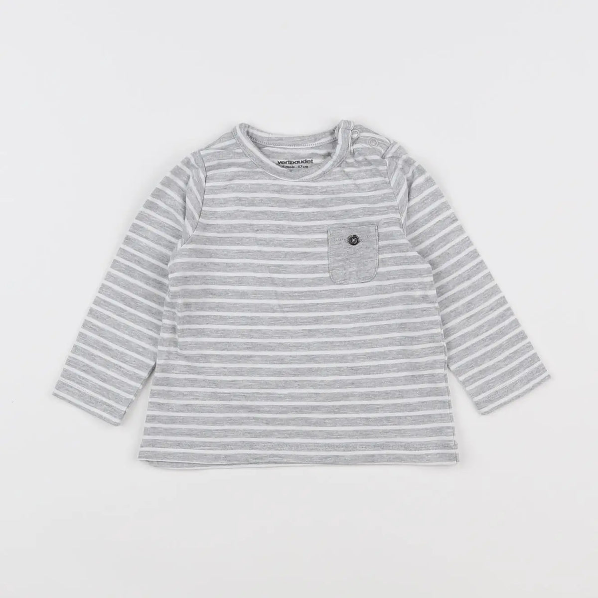 Vertbaudet - tee-shirt gris - 6 mois