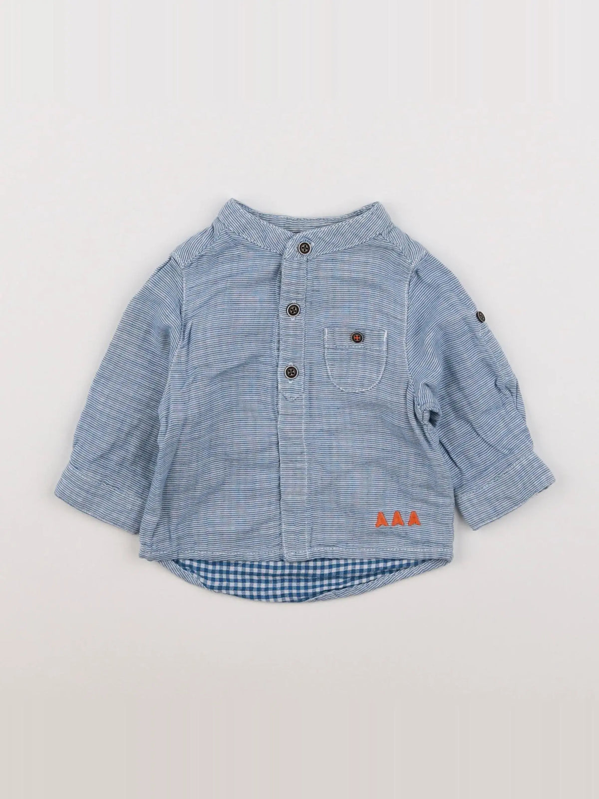 Tape à l'oeil - chemise bleu, blanc - 3 mois