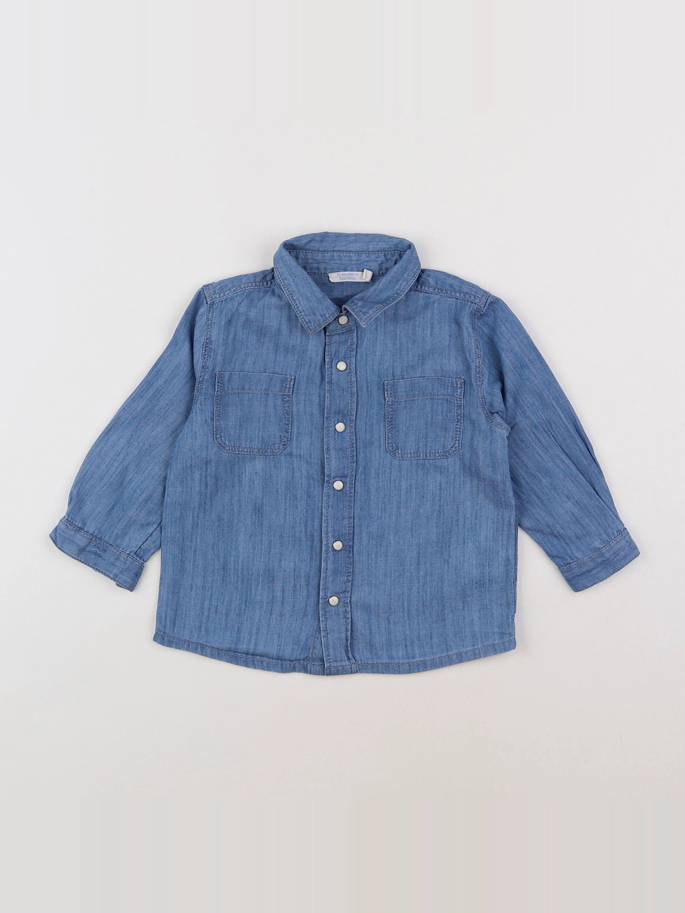 Boutchou - chemise bleu - 12 mois