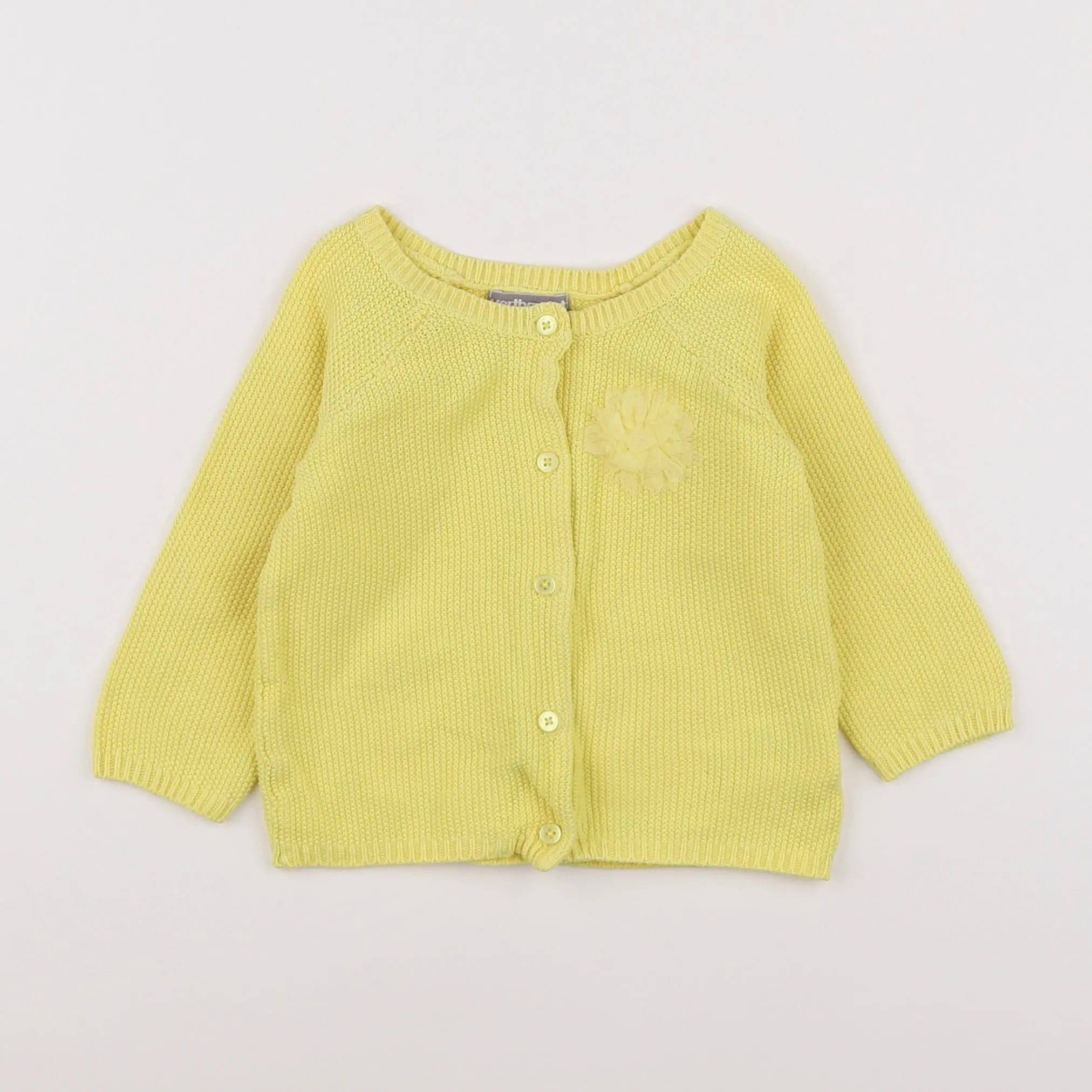 Vertbaudet - gilet jaune - 12 mois