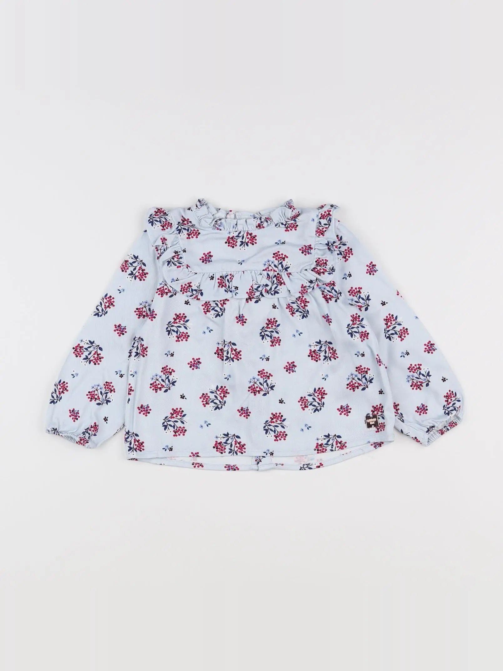 Carrément Beau - blouse bleu, rose - 18 mois