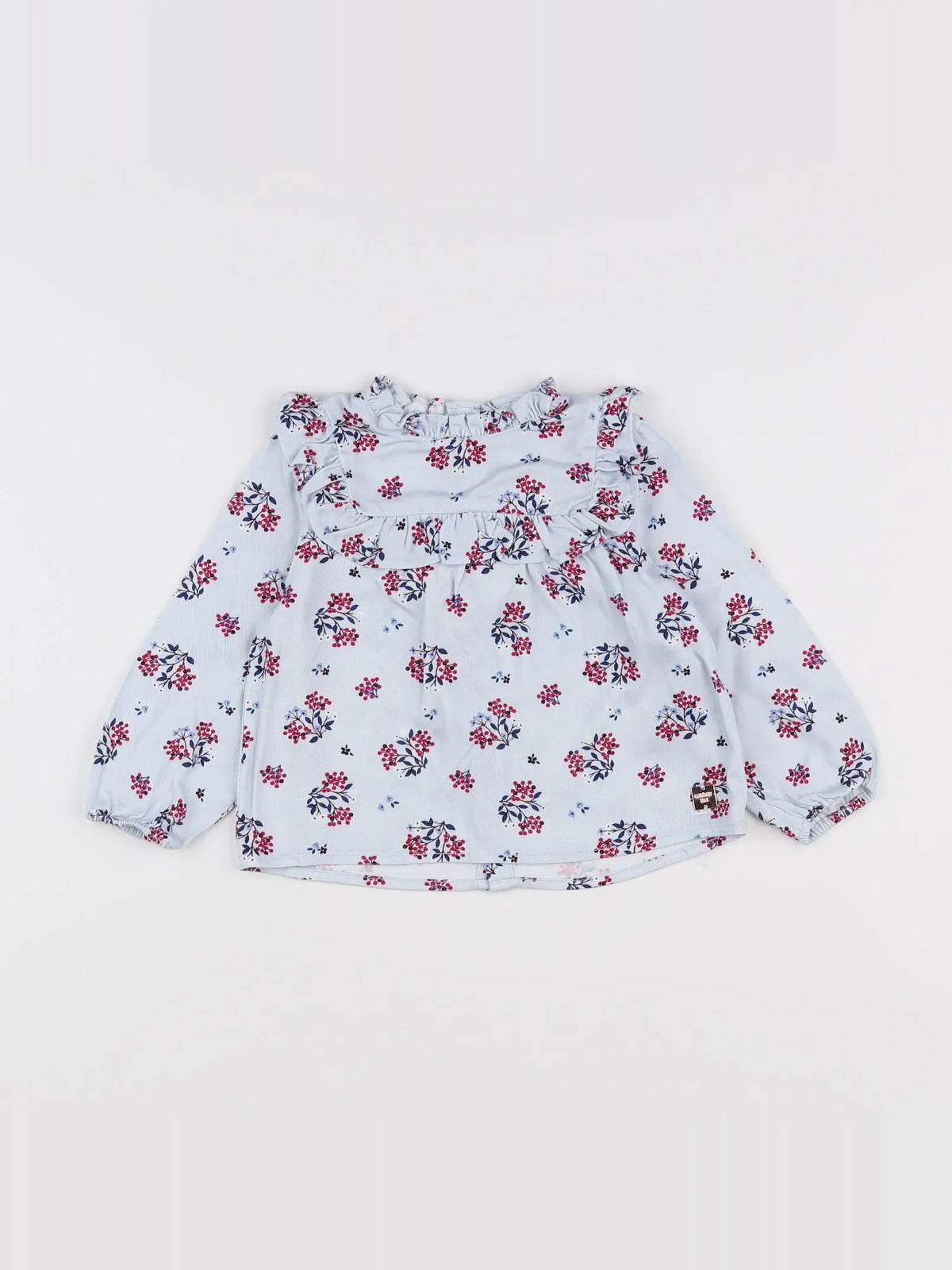 Carrément Beau - blouse bleu, rose - 18 mois