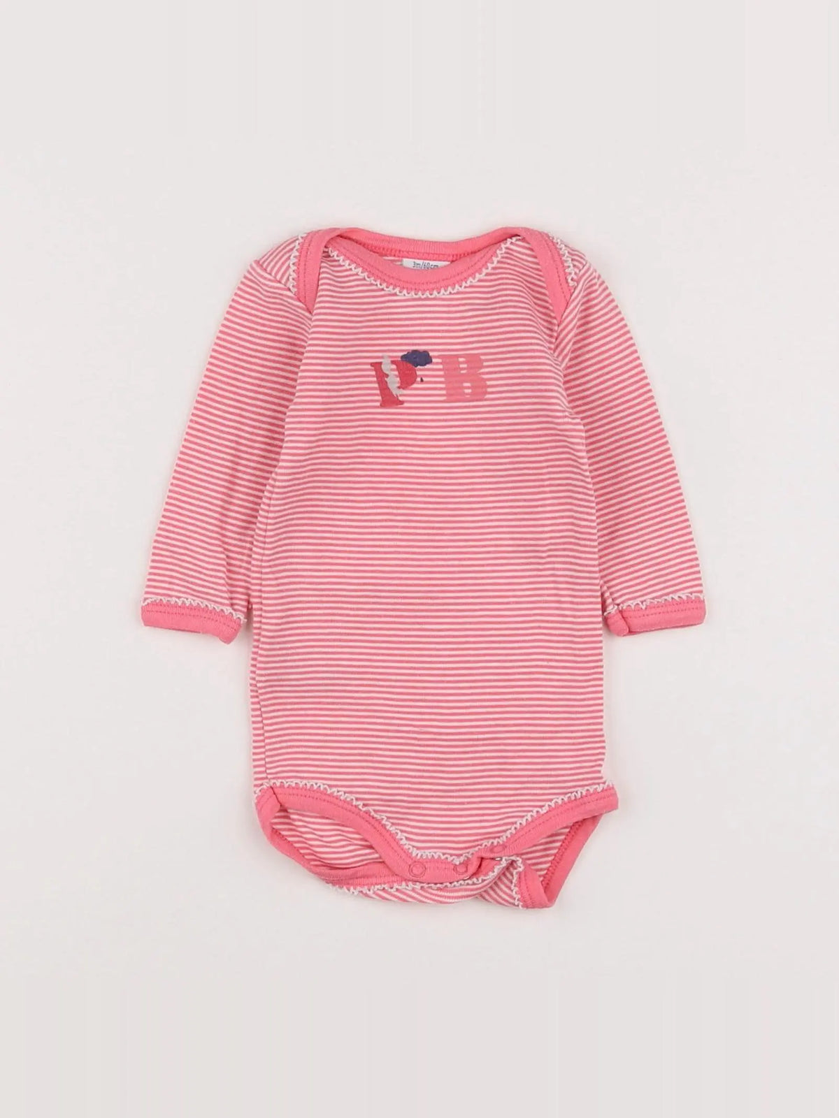 Petit Bateau - body rose - 3 mois