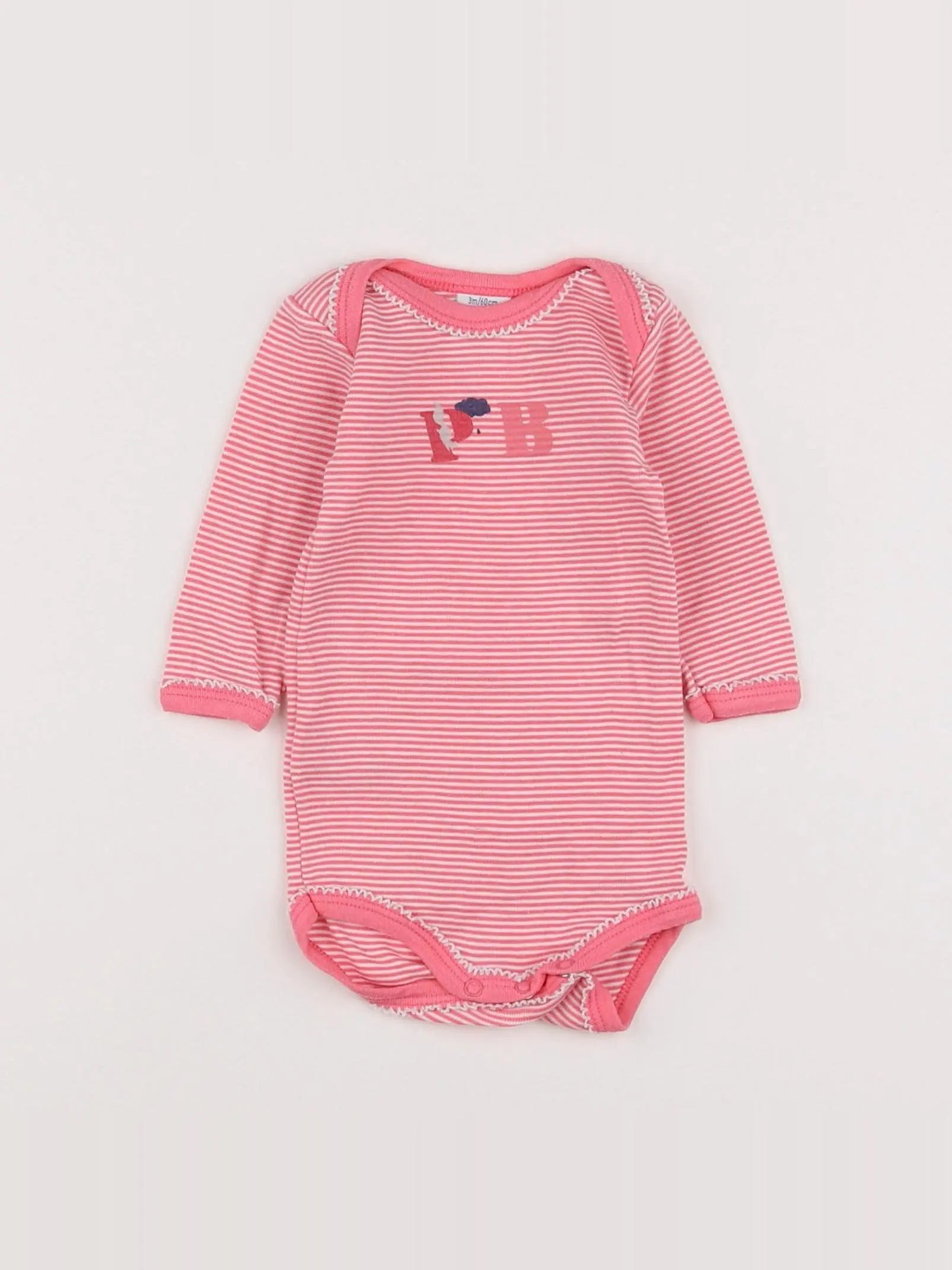 Petit Bateau - body rose - 3 mois