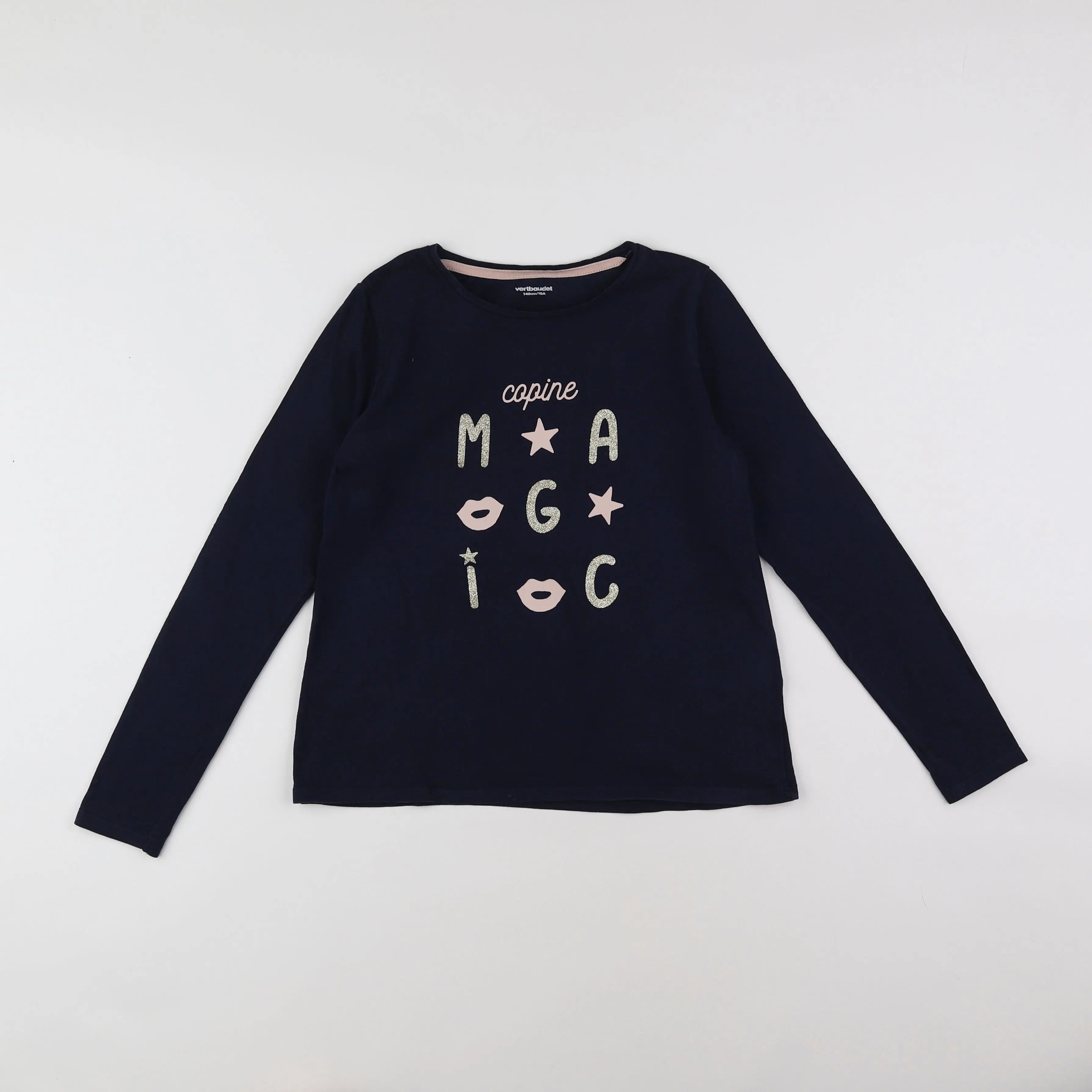 Vertbaudet - tee-shirt bleu - 10 ans