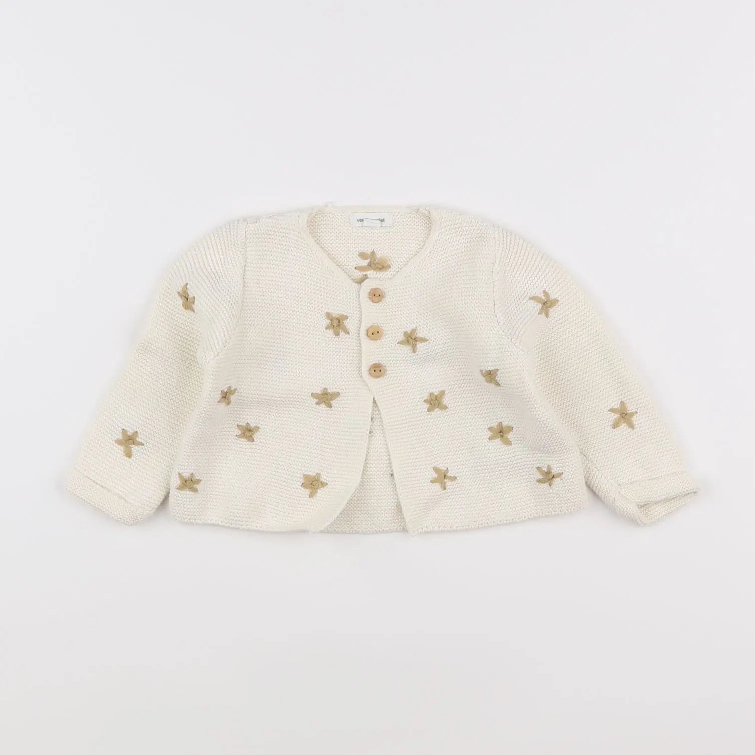 Vertbaudet - gilet beige - 6 mois