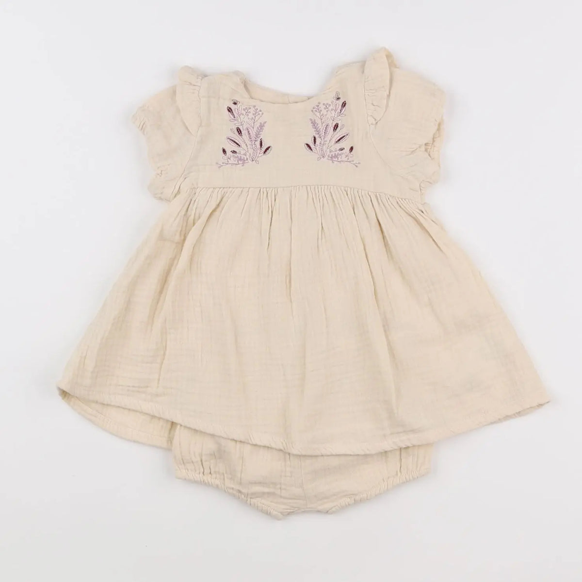 Vertbaudet - robe beige - 6 mois