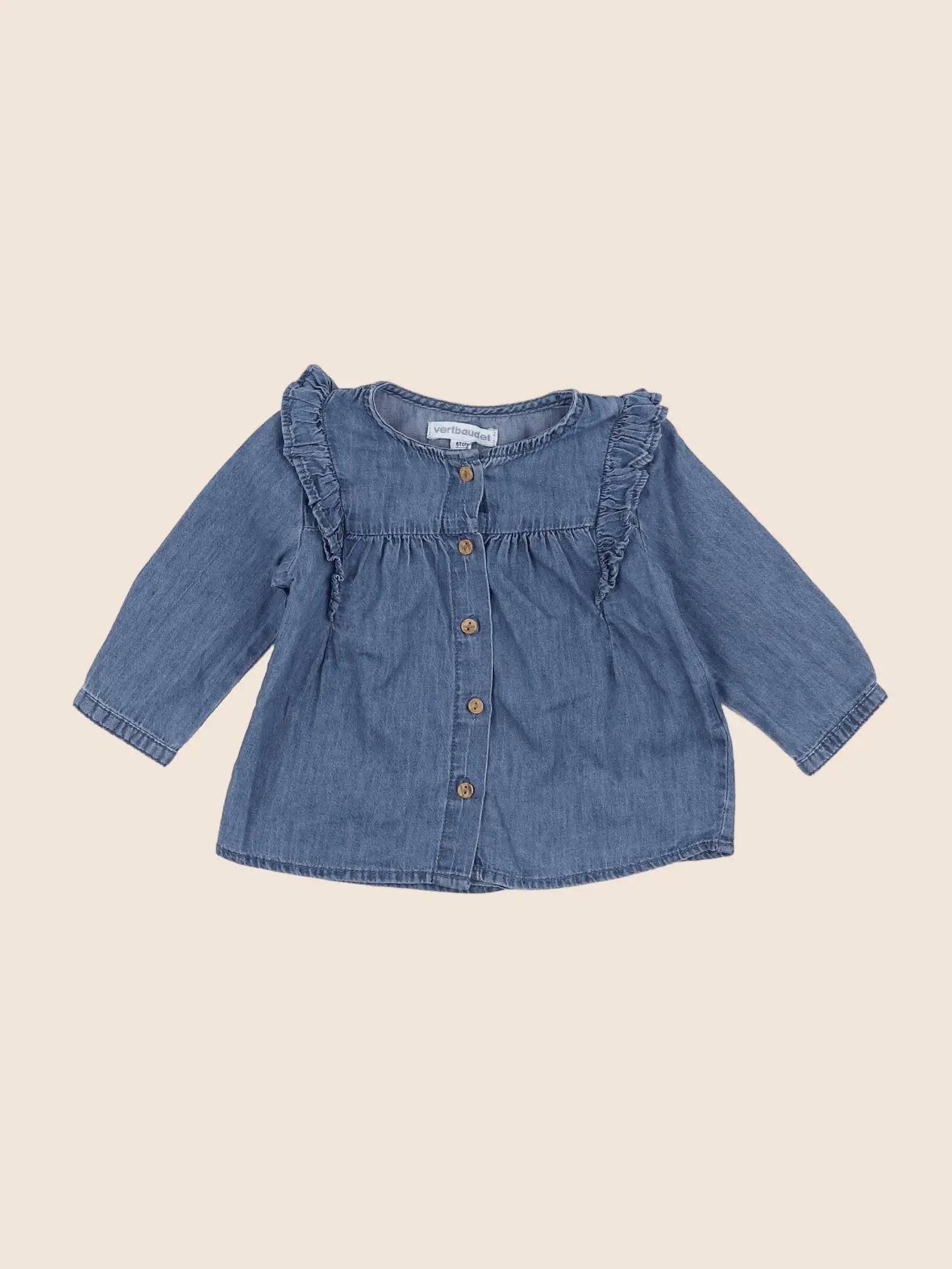 Vertbaudet - blouse bleu - 6 mois