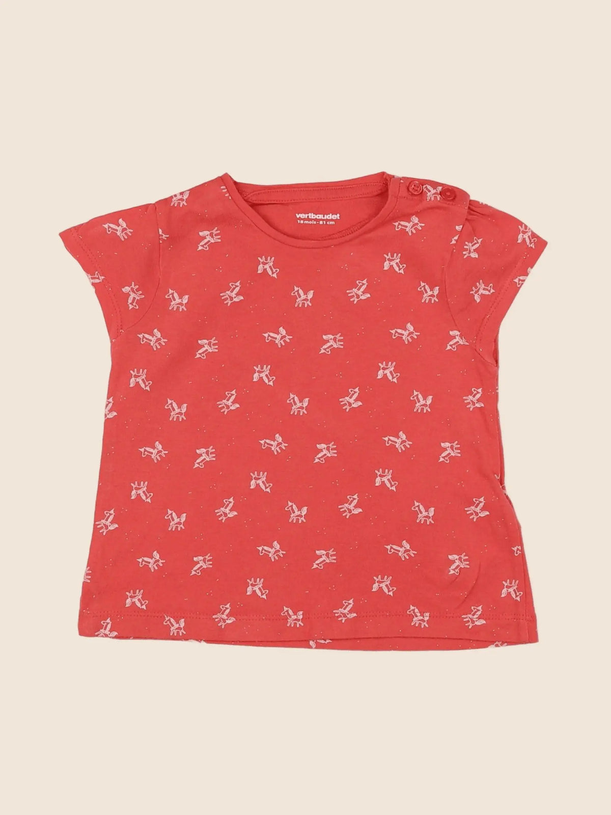 Vertbaudet - tee-shirt rose - 18 mois