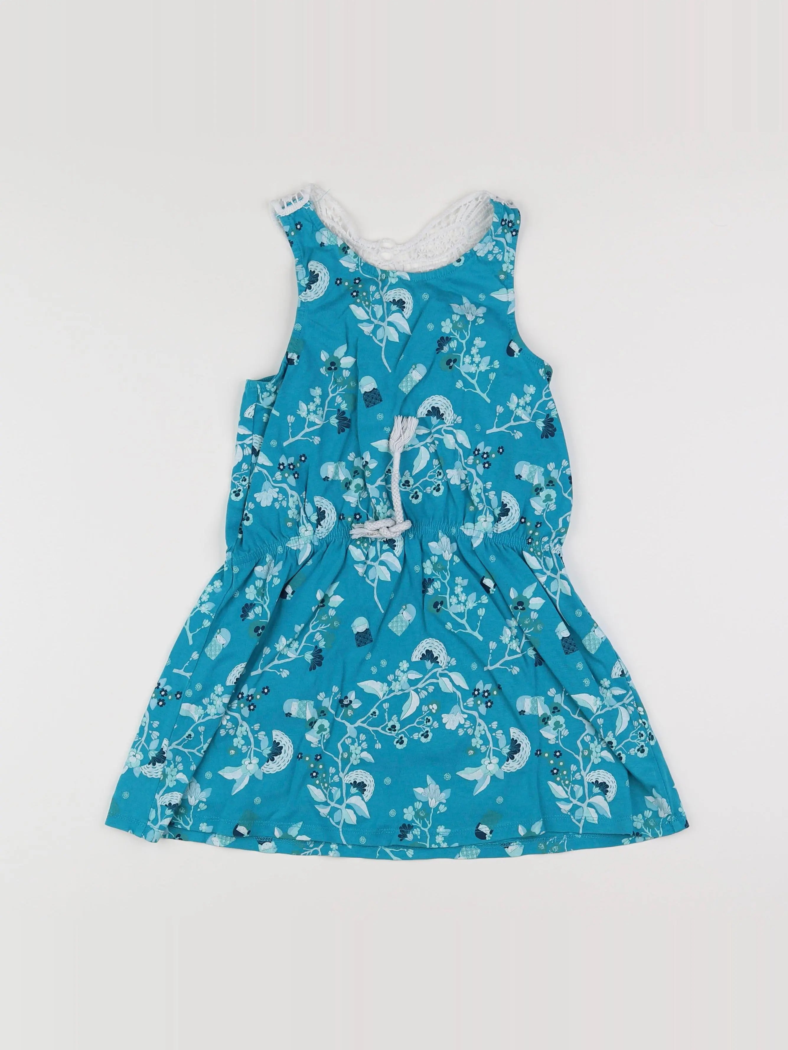Vertbaudet - robe bleu, blanc - 8 ans