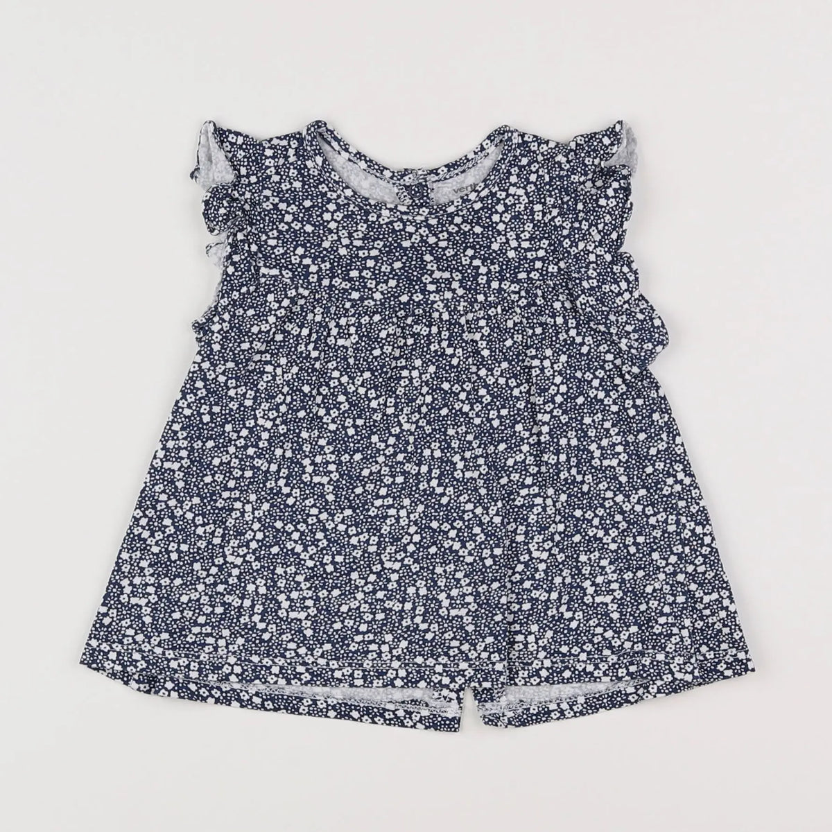 Vertbaudet - tee-shirt blanc, bleu - 12 mois