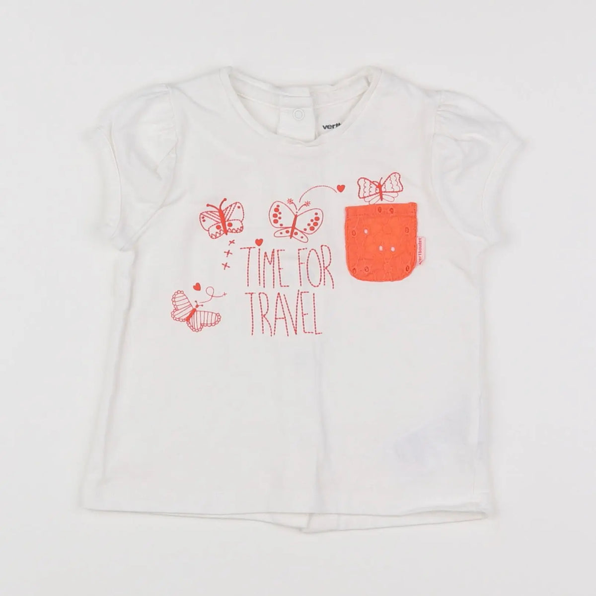 Vertbaudet - tee-shirt blanc - 9 mois