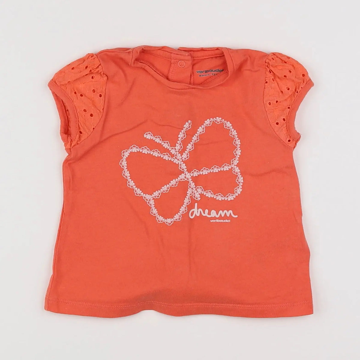 Vertbaudet - tee-shirt orange - 9 mois