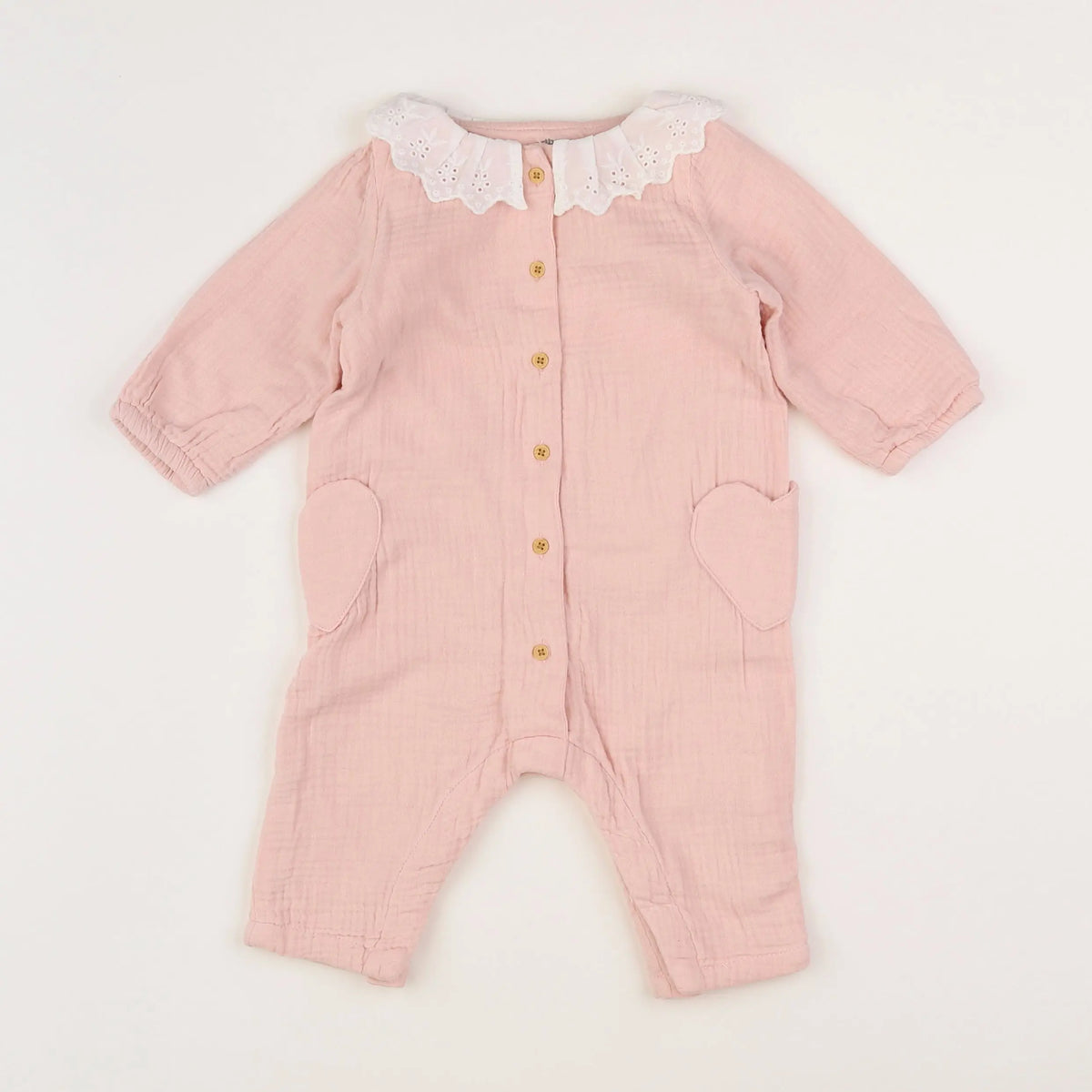 Vertbaudet - combinaison rose - 6 mois