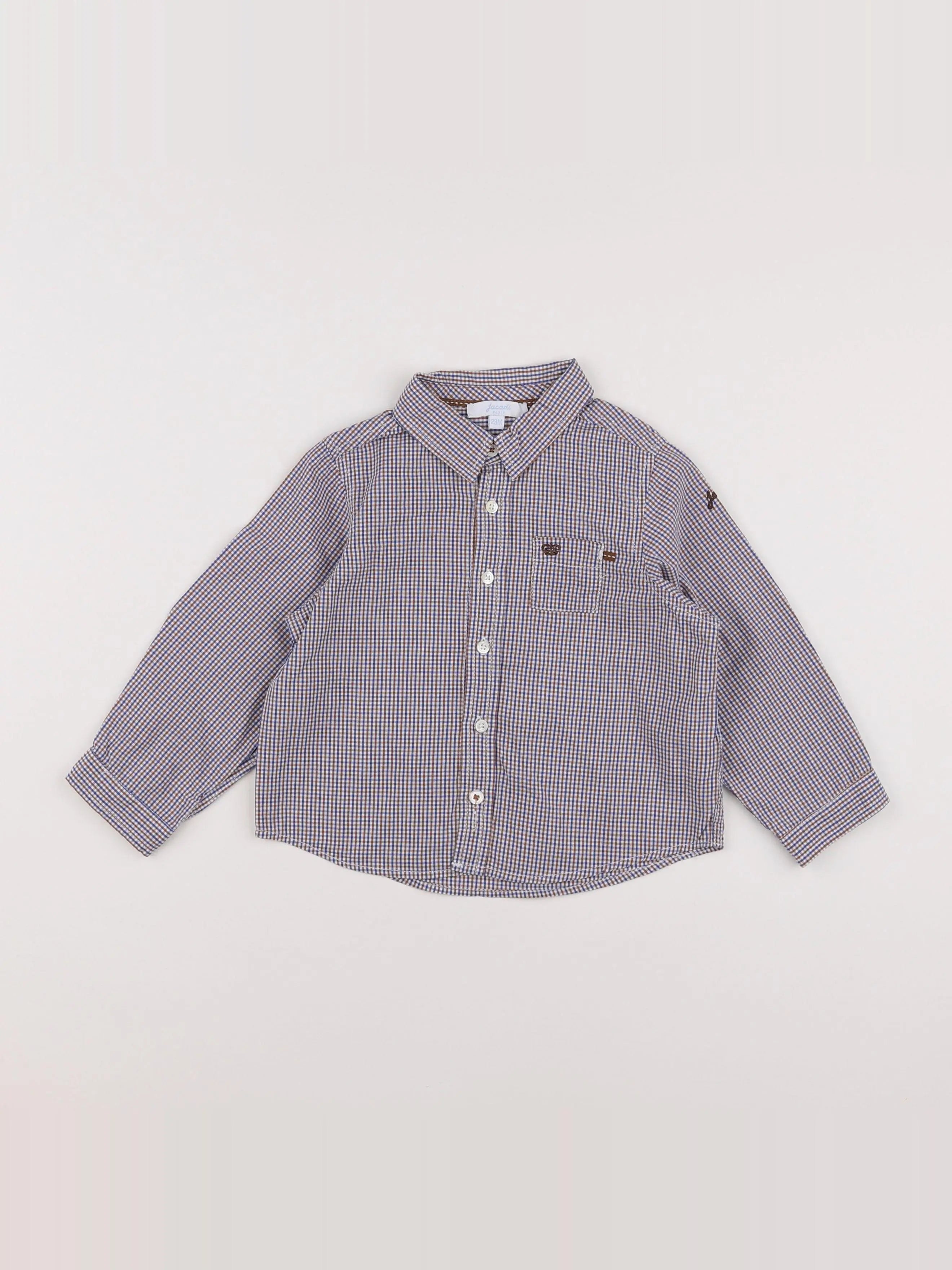 Jacadi - chemise blanc, bleu - 2 ans
